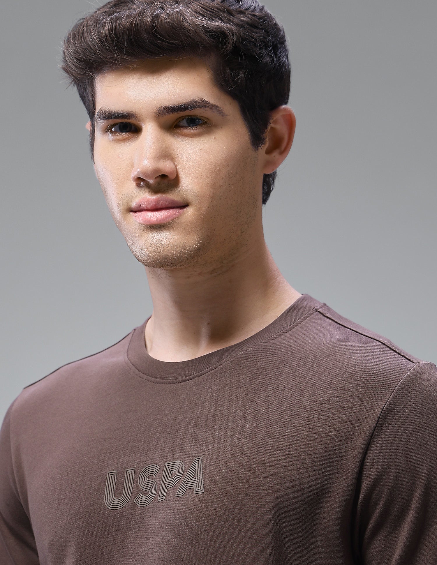 Solid Comfort Fit Loungewear T-Shirt Chestnut - U.S. Polo Assn. India | Large