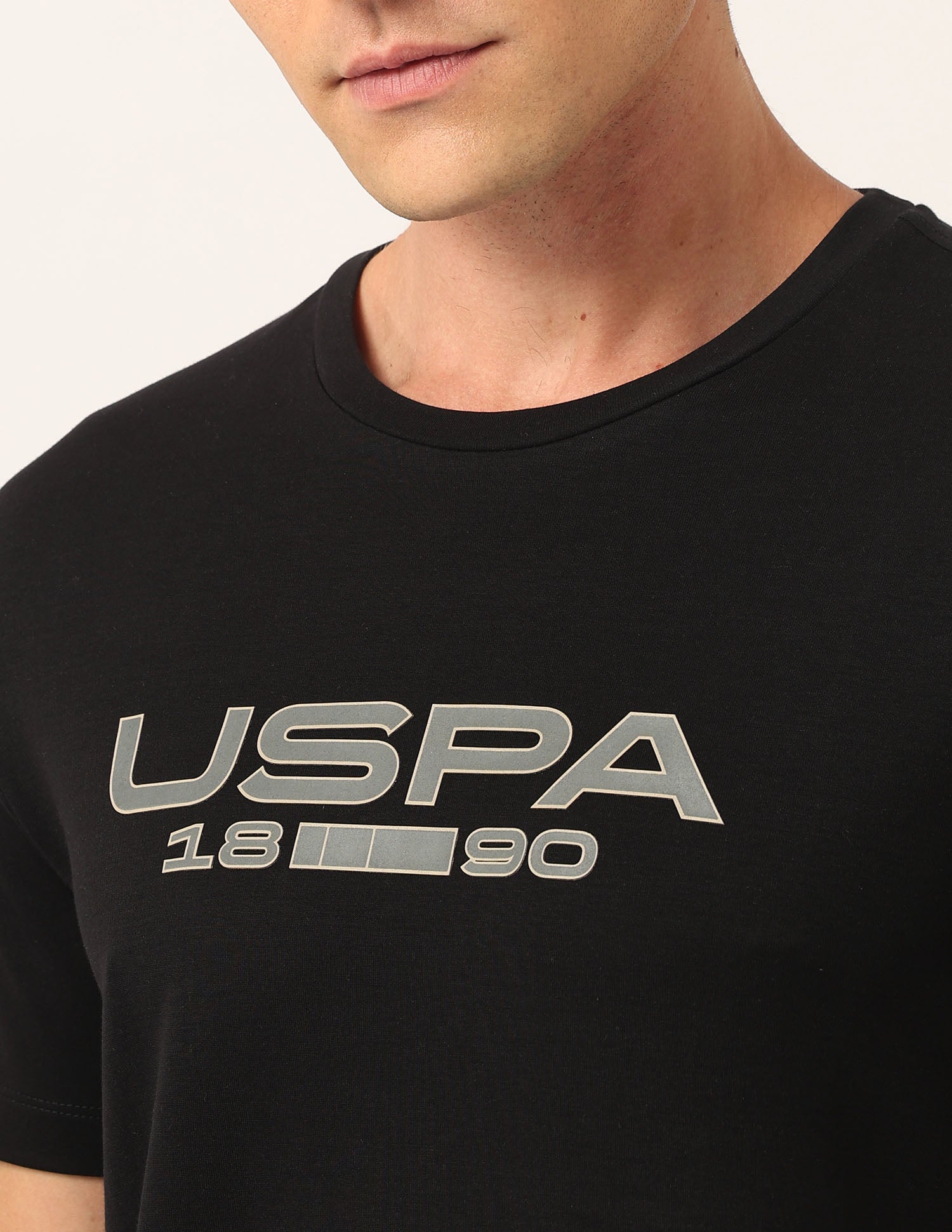 Brand Printed Muscle Fit T-Shirt Black - U.S. POLO ASSN. | Large