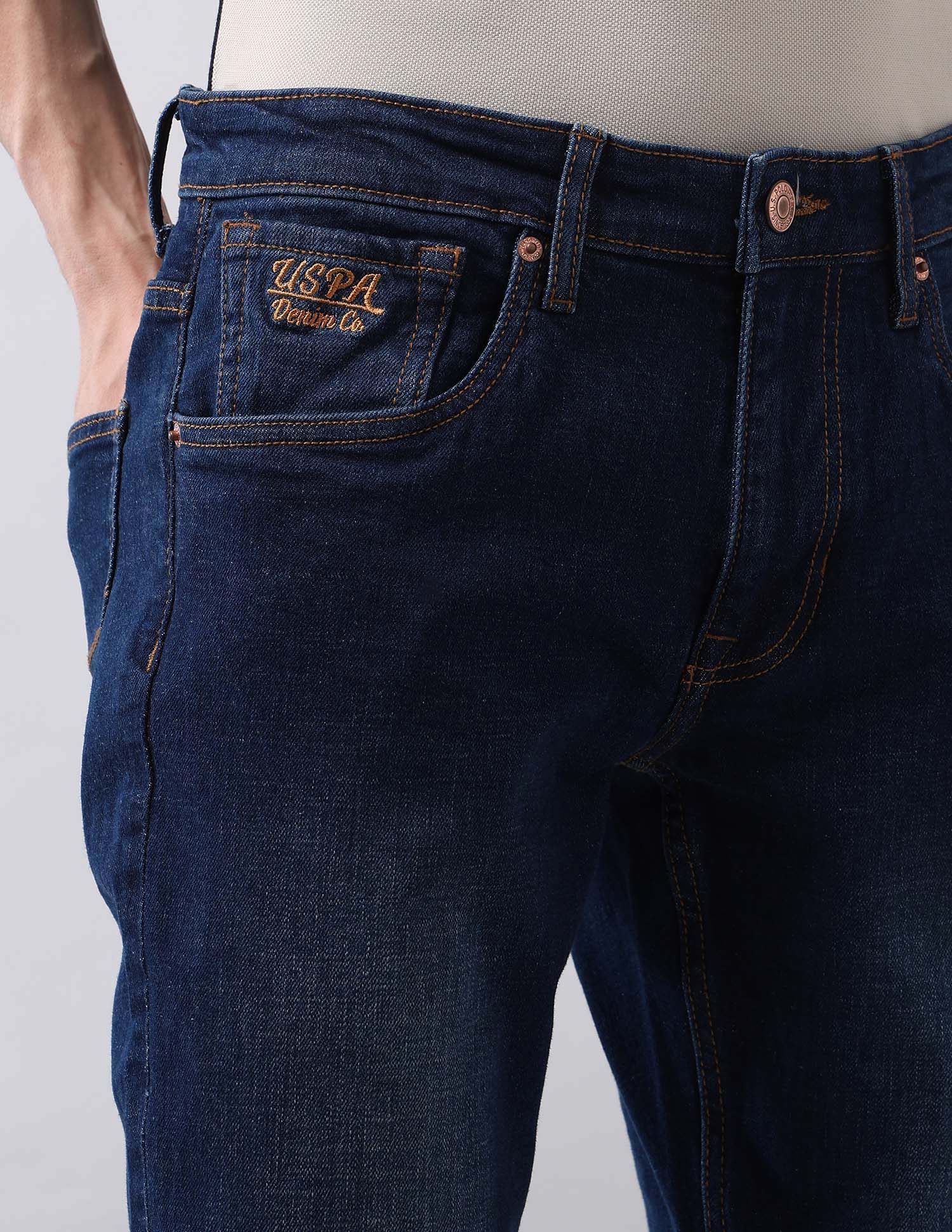 Brandon Slim Tapered Fit Blue Jeans Blue - U.S. POLO ASSN. | Large