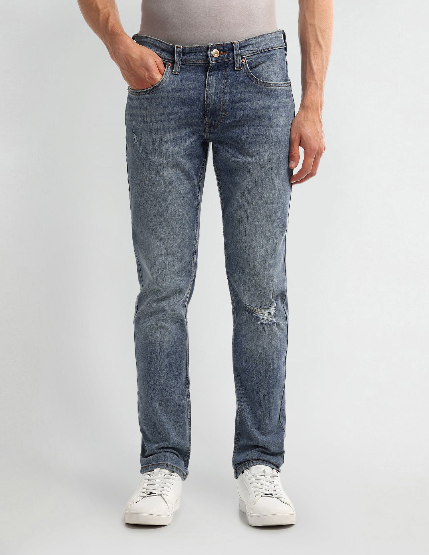 Brandon Slim Tapered Blue Jeans Blue - U.S. POLO ASSN. | Large