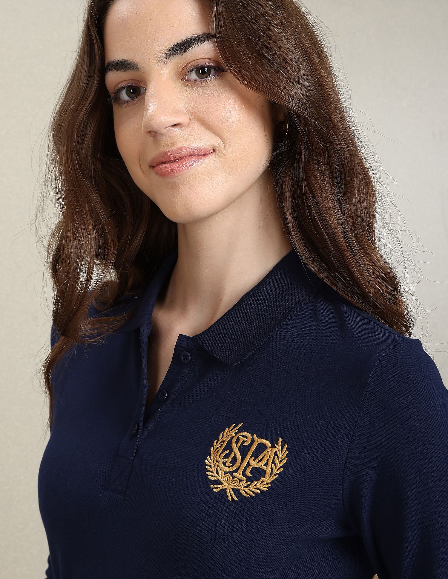 Gold Crest Slim Polo Shirt Navy - U.S. POLO ASSN. | Large