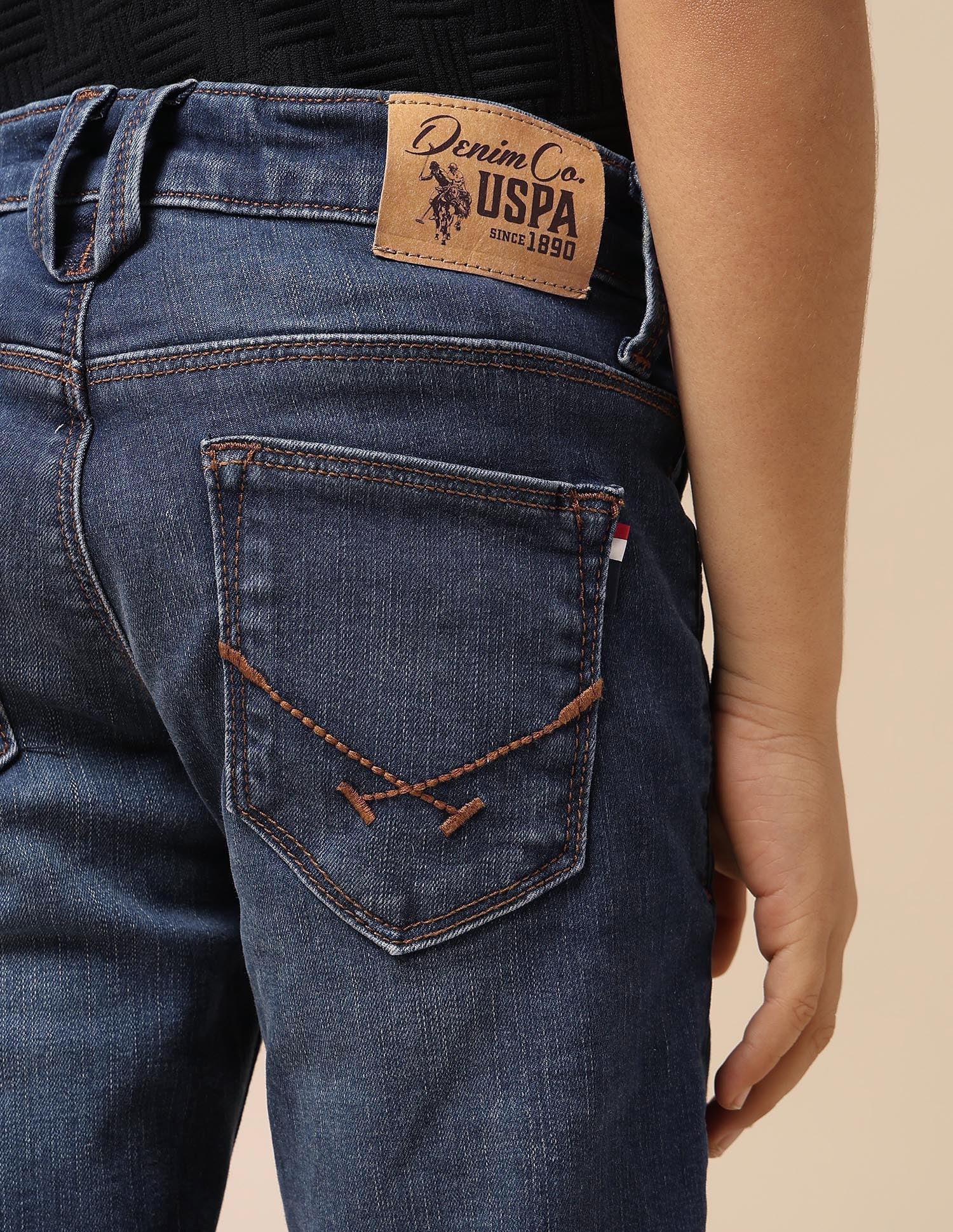 Boys Whiskered Slim Fit Jeans Mid Wash - U.S. POLO ASSN. | Large