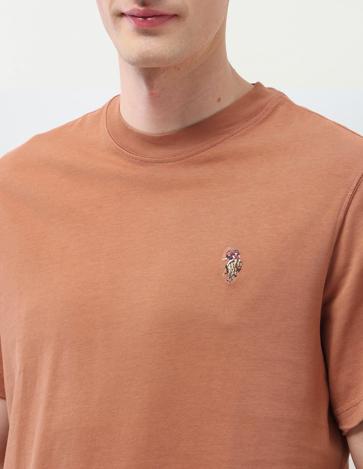 Solid Muscle Fit T-Shirt Rust - U.S. Polo Assn. India | Large