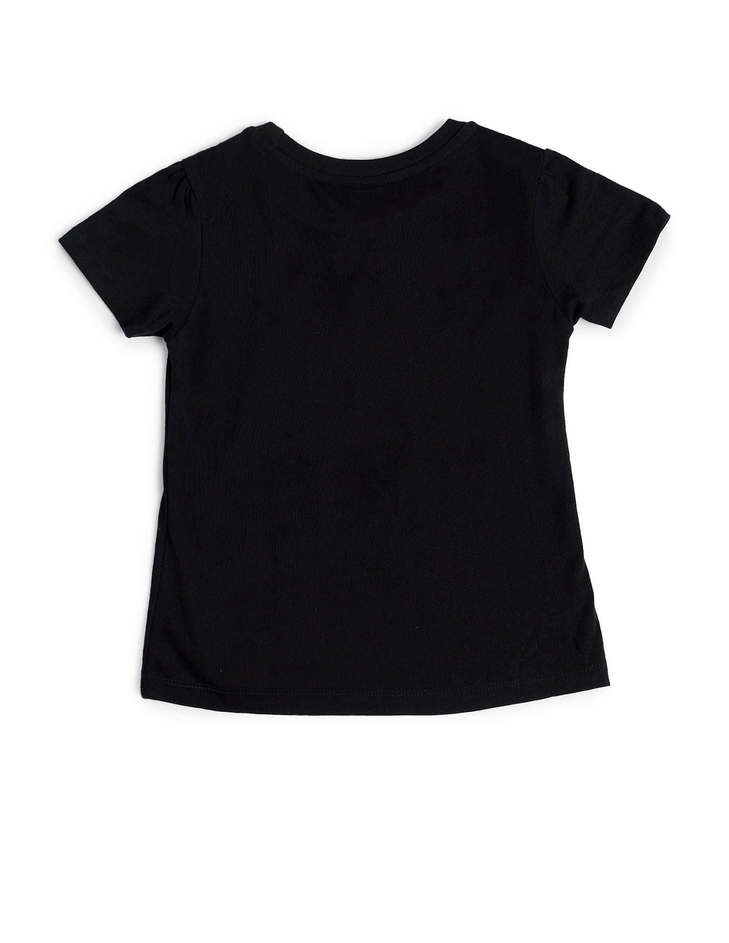 Girls Embellished Crew Neck T-Shirt Black - U.S. Polo Assn. India | Large
