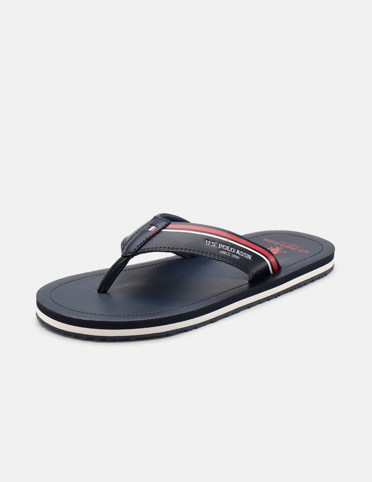 Men Nesta Striped Flip Flops Navy - U.S. Polo Assn. India | Large
