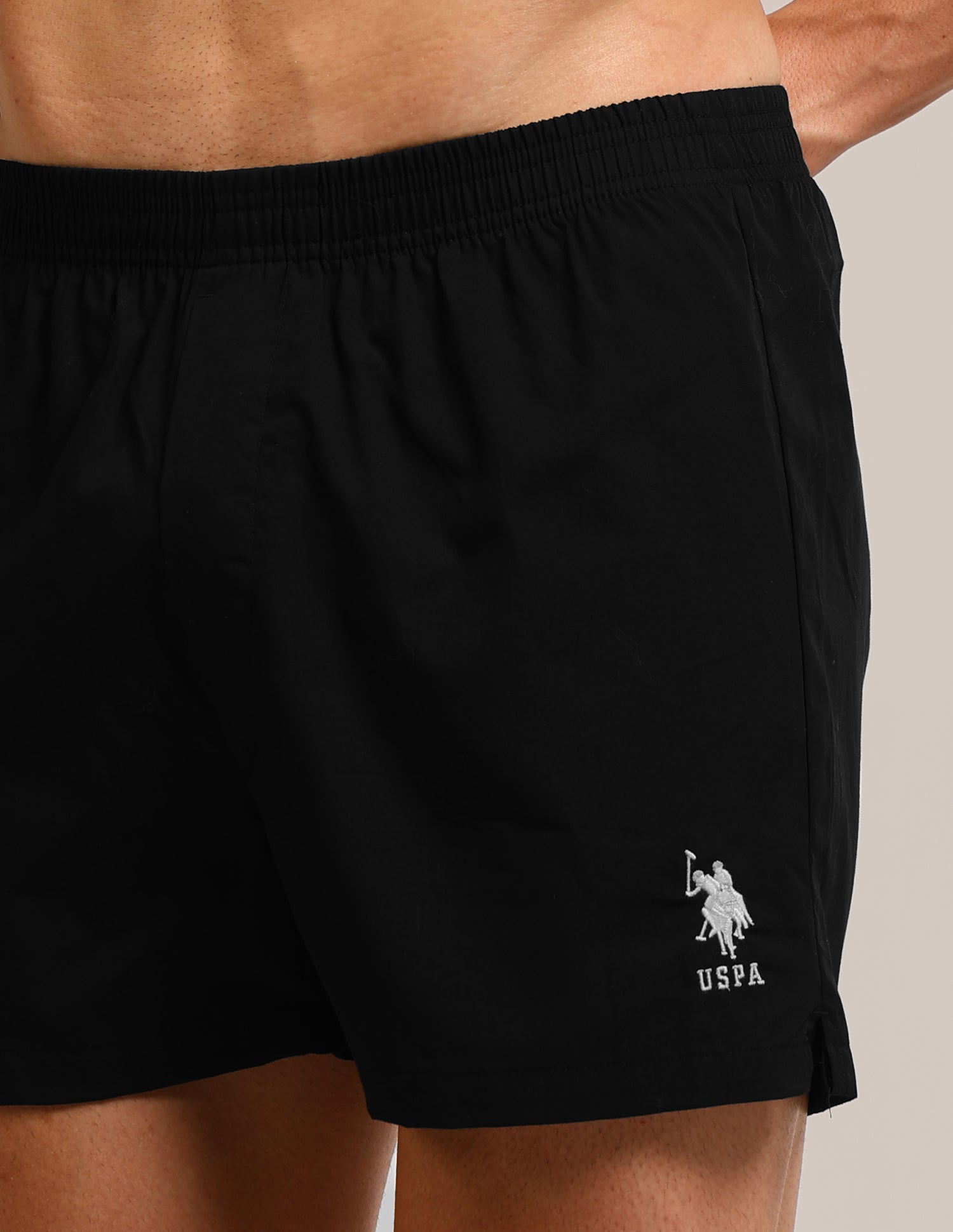 Pure Cotton OEX04 Boxer Shorts - Pack Of 1 Black - U.S. Polo Assn. India | Large