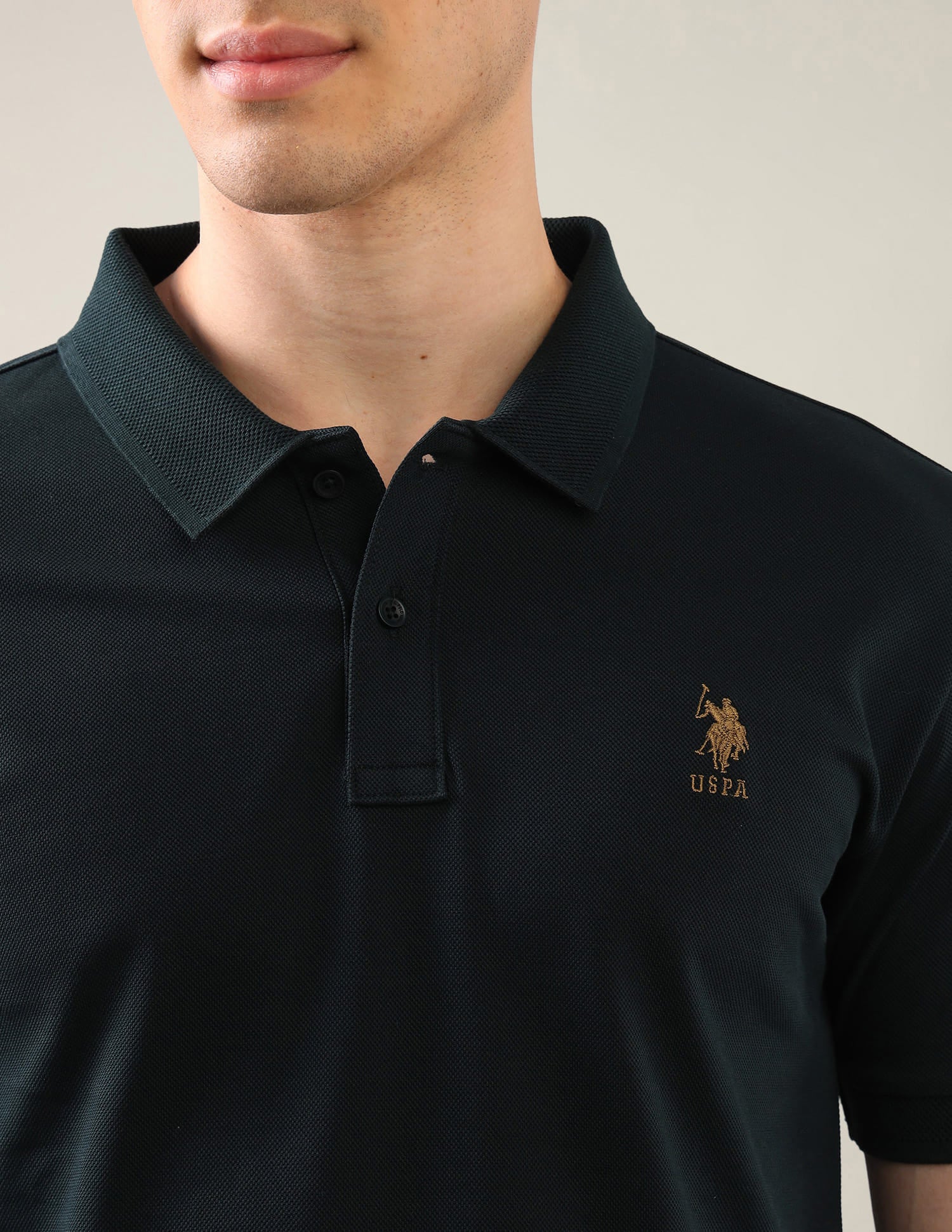 Brand Embroidered Slim Fit Polo Shirt Green - U.S. Polo Assn. India | Large