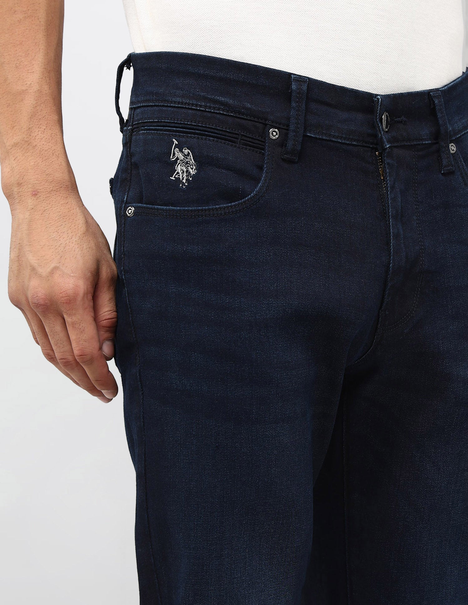 Brandon Slim Tapered Fit Blue Jeans Dark Blue - U.S. POLO ASSN. | Large