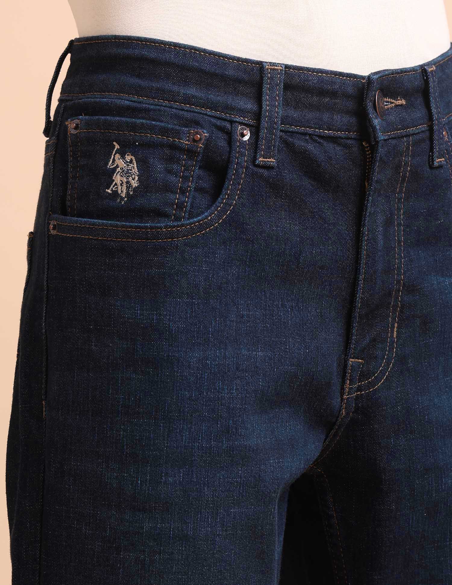 Cole Comfort Cropped Fit Blue Jeans Dark Blue - U.S. POLO ASSN. | Large