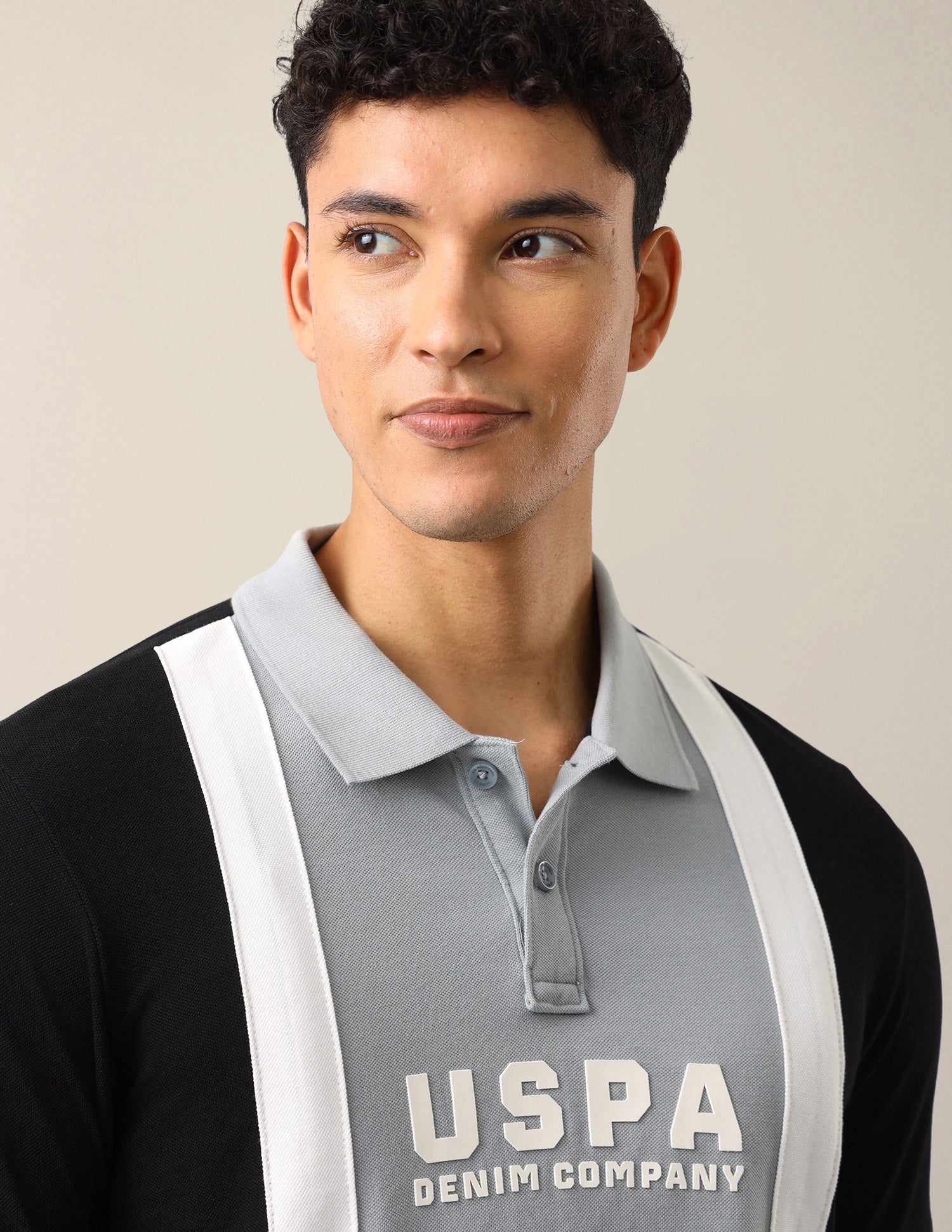 Colourblocked Slim Fit Polo Shirt Black - U.S. Polo Assn. India | Large