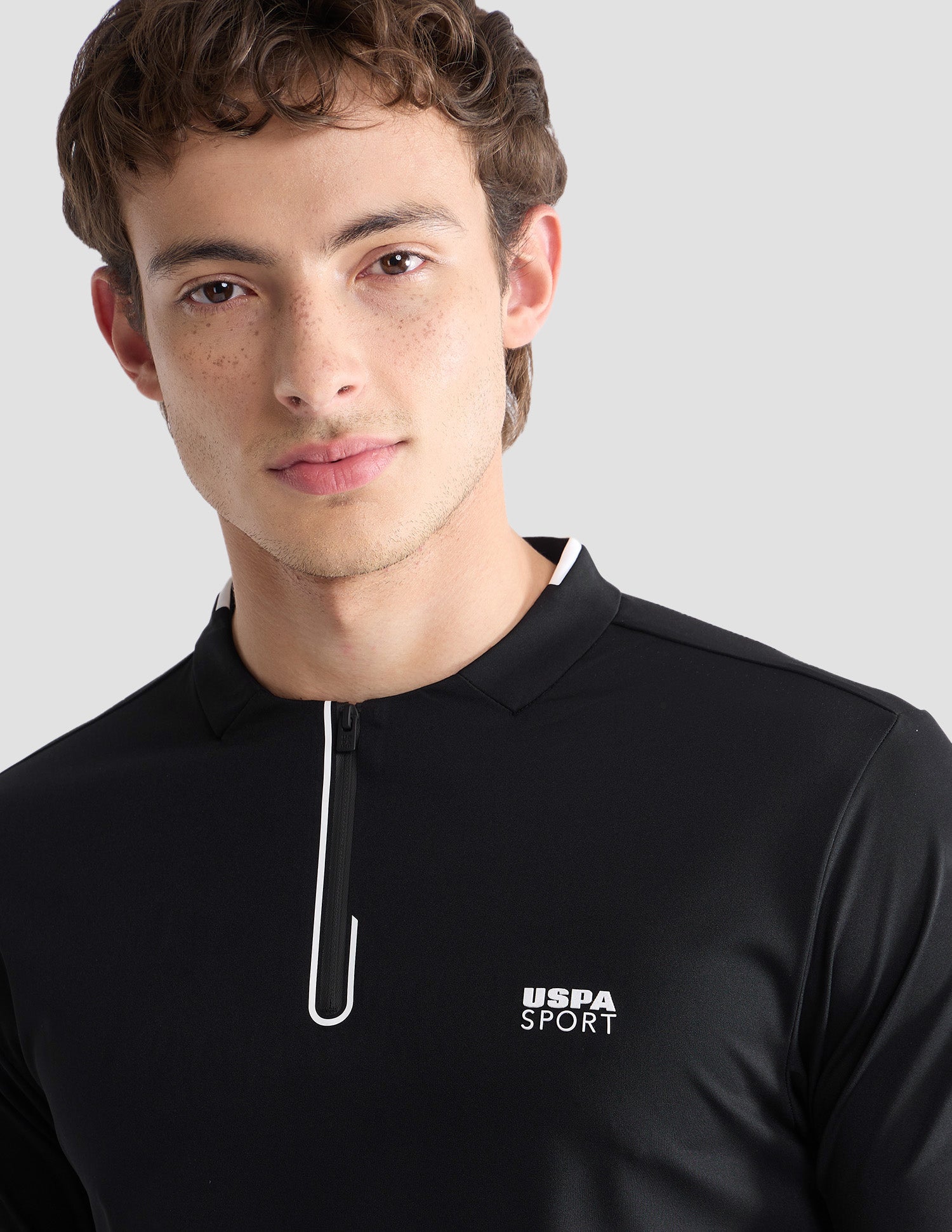 Solid Slim Fit Active Polo Shirt Black - U.S. Polo Assn. India | Large