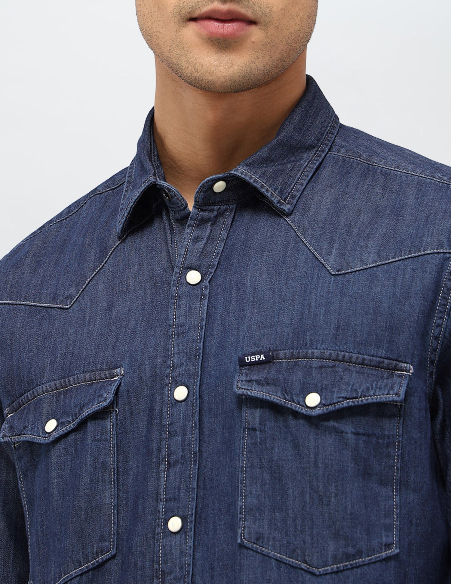 Solid Twill Shirt Dark Indigo - U.S. POLO ASSN. | Large