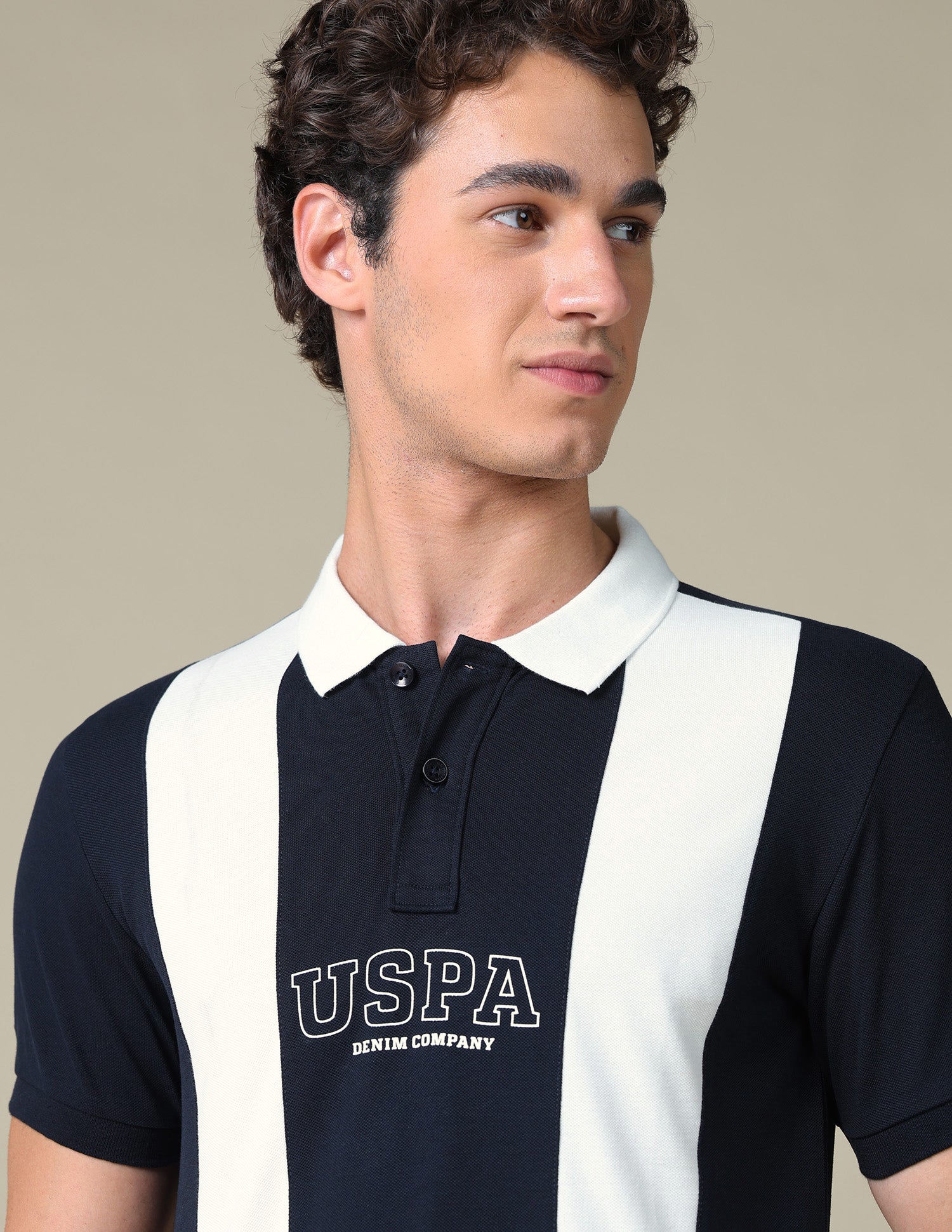 Slim Fit Colour Blocked Polo Shirt Navy - U.S. Polo Assn. India | Large