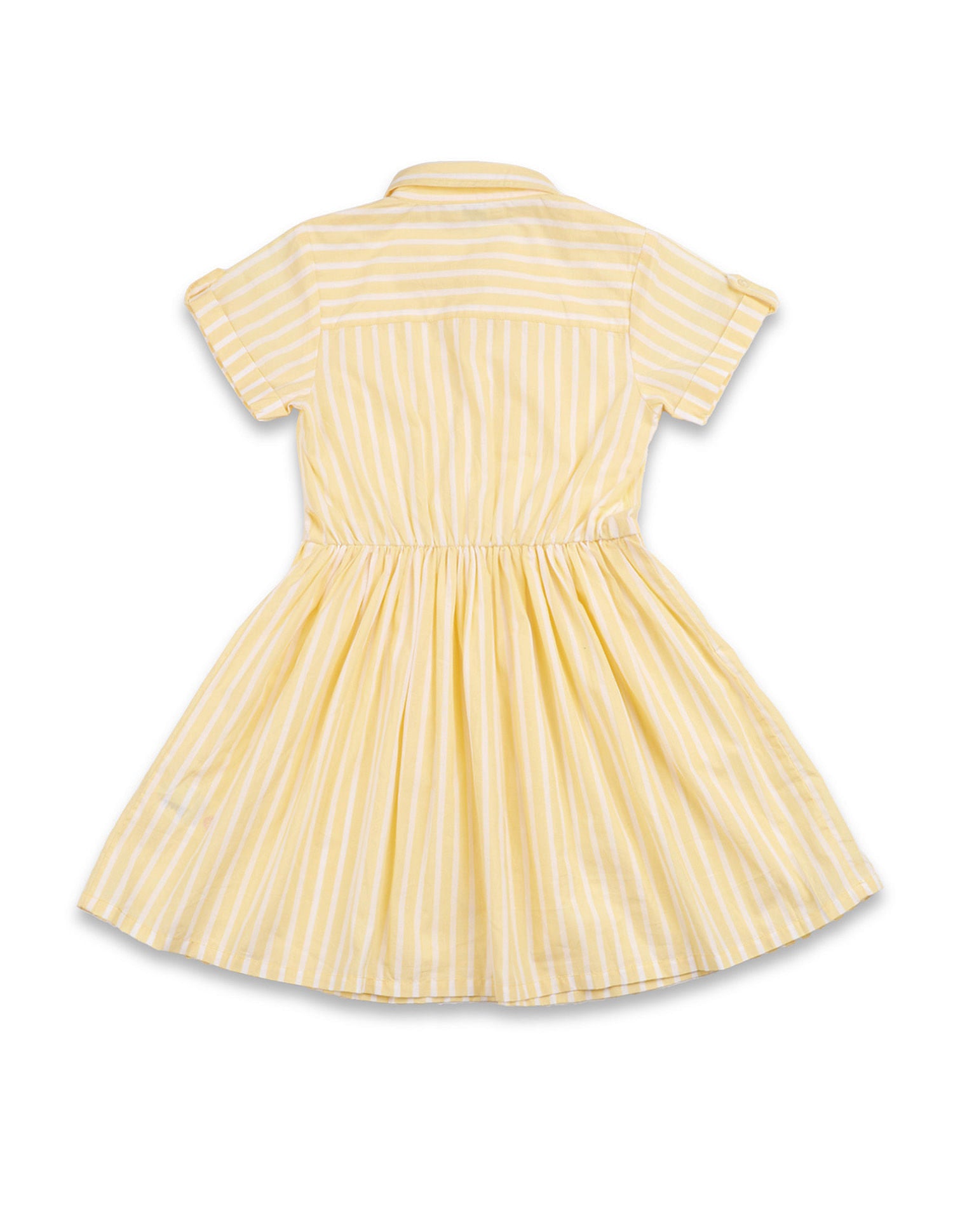 Girls Vertical Striped Shirt Dress Light Yellow - U.S. POLO ASSN. | Large