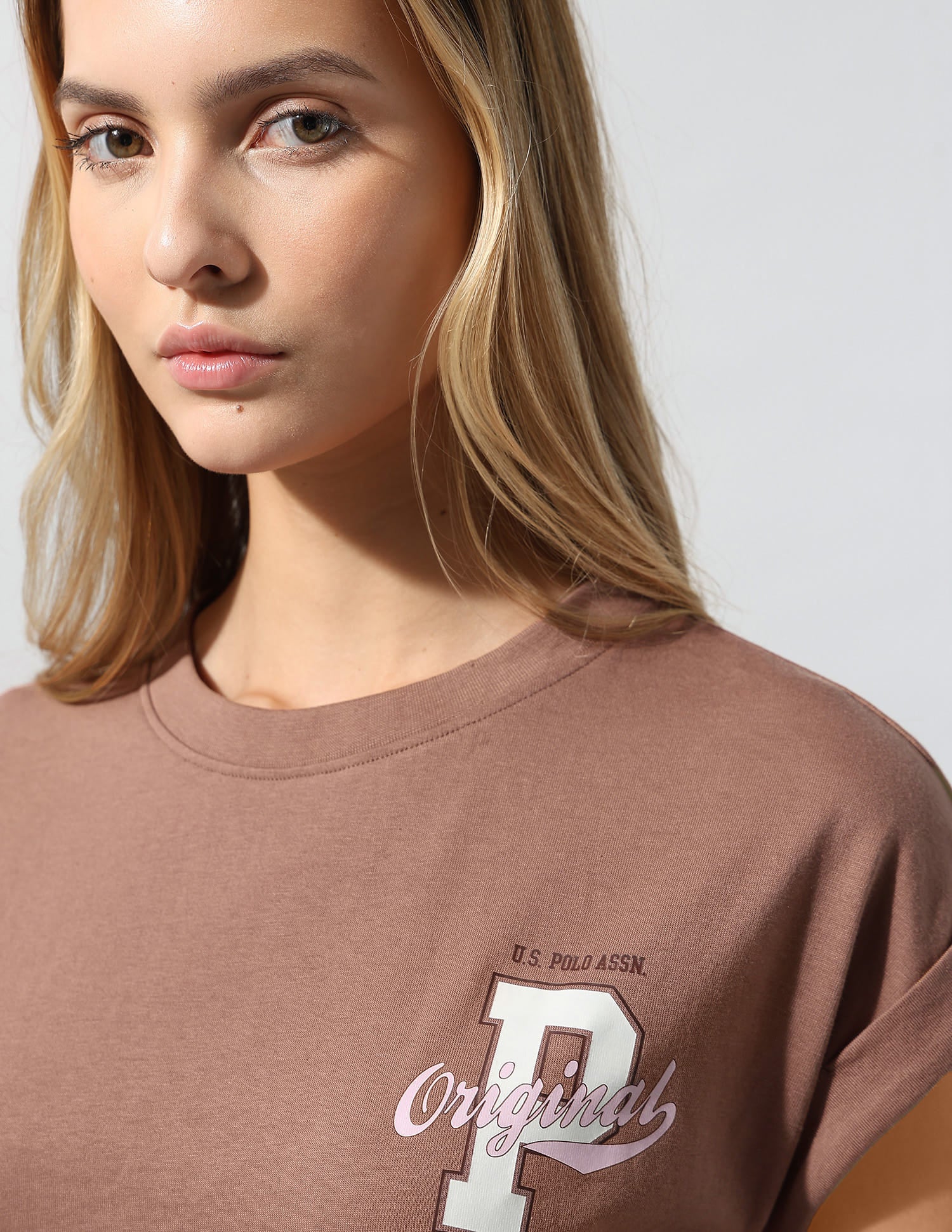 Brand Printed Regular Fit T-Shirt Brown - U.S. Polo Assn. India | Large