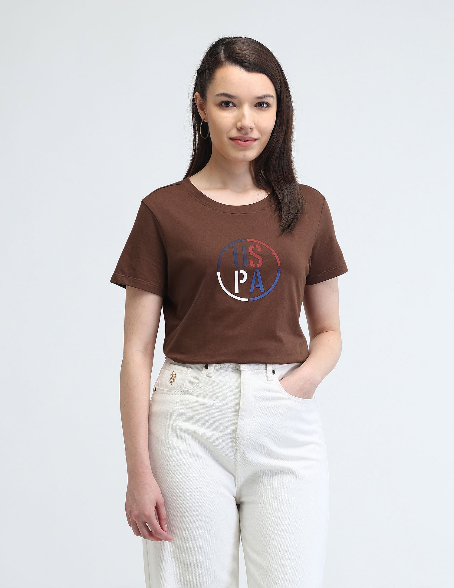 Puff Print Regular Fit T-Shirt Brown - U.S. POLO ASSN. | Large