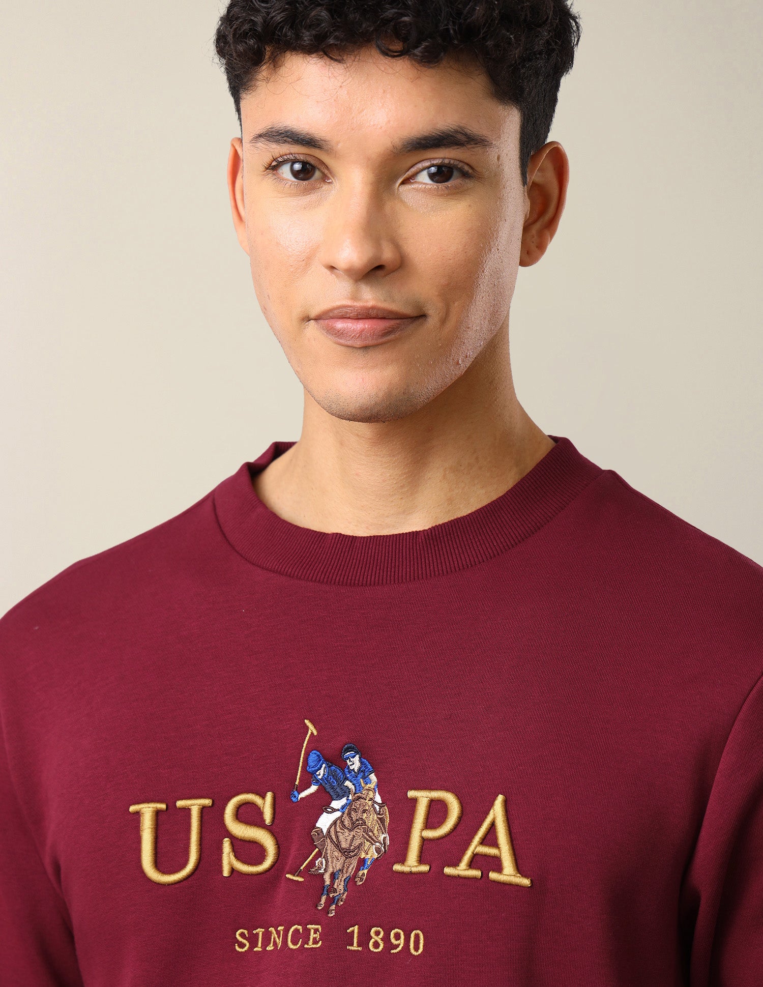 Slim Fit Brand Embroidered Sweatshirt Red - U.S. Polo Assn. India | Large