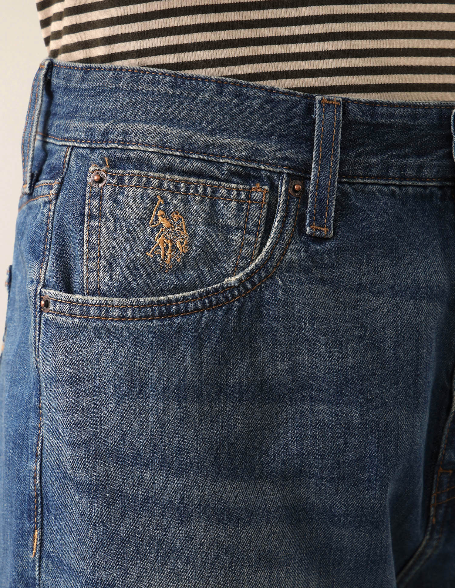 Logan Loose Straight Fit Blue Jeans Dark Blue - U.S. Polo Assn. India | Large