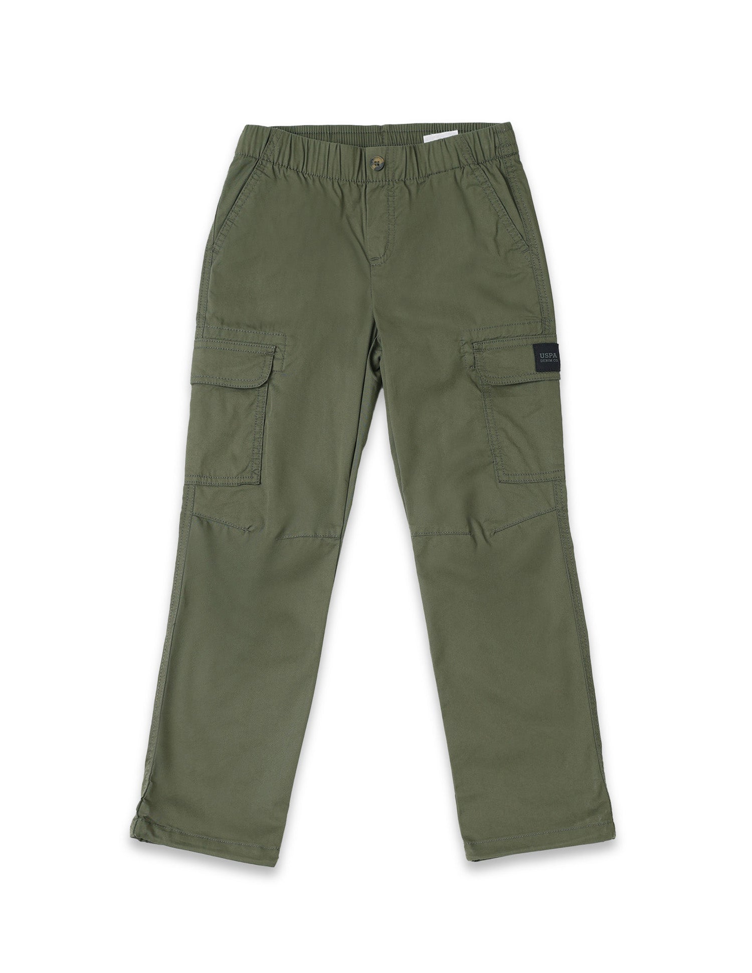 Boys Regular Fit Solid Cargos Olive - U.S. POLO ASSN. | Large