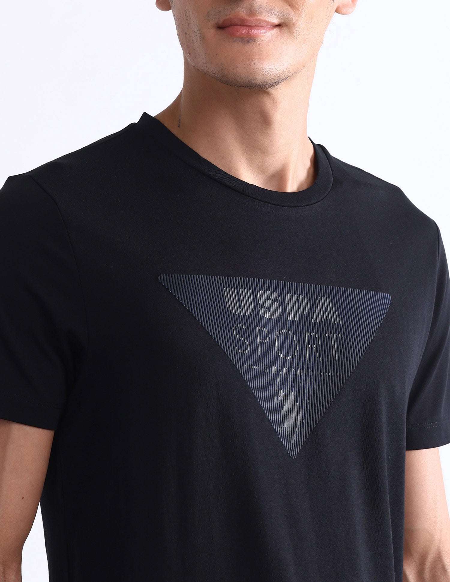 Brand Printed Slim Fit T-Shirt Black - U.S. Polo Assn. India | Large