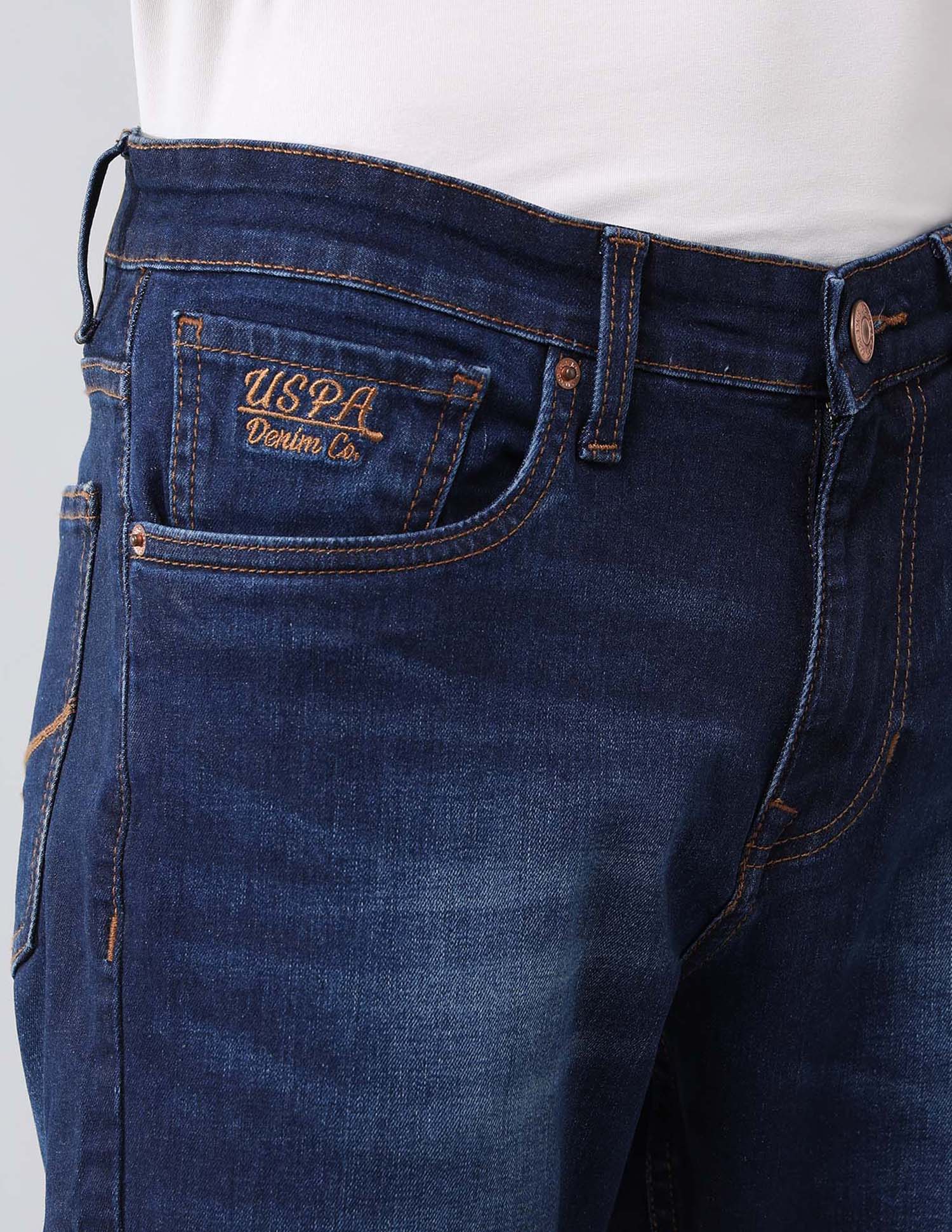 Brandon Slim Tapered Fit Authentic Denim Jeans Blue - U.S. Polo Assn. India | Large