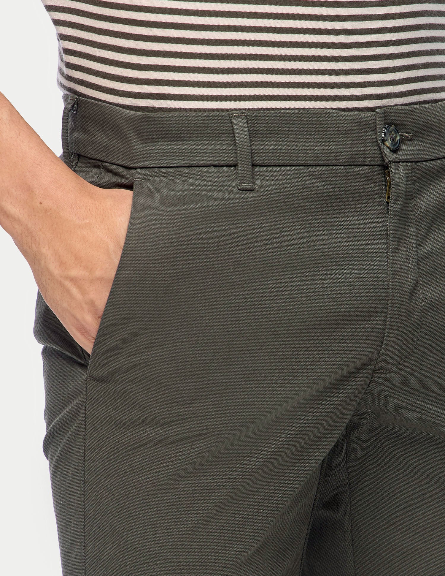 Austin Slim Fit Twill Trousers Dark Olive - U.S. Polo Assn. India | Large