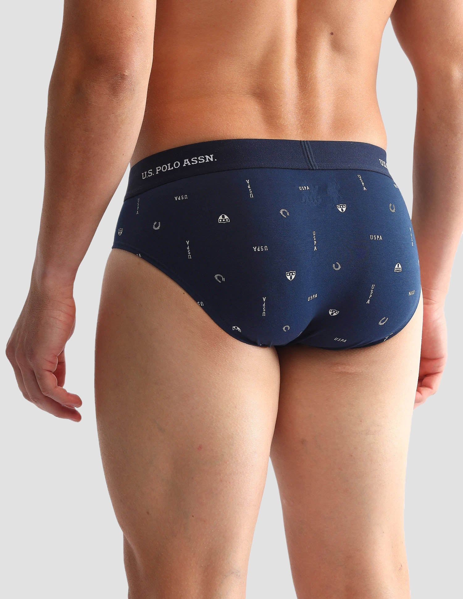 Anti Microbial Printed OEB14 Briefs - Pack Of 3 Navy, Iron Gate and Black - U.S. POLO ASSN. | Large