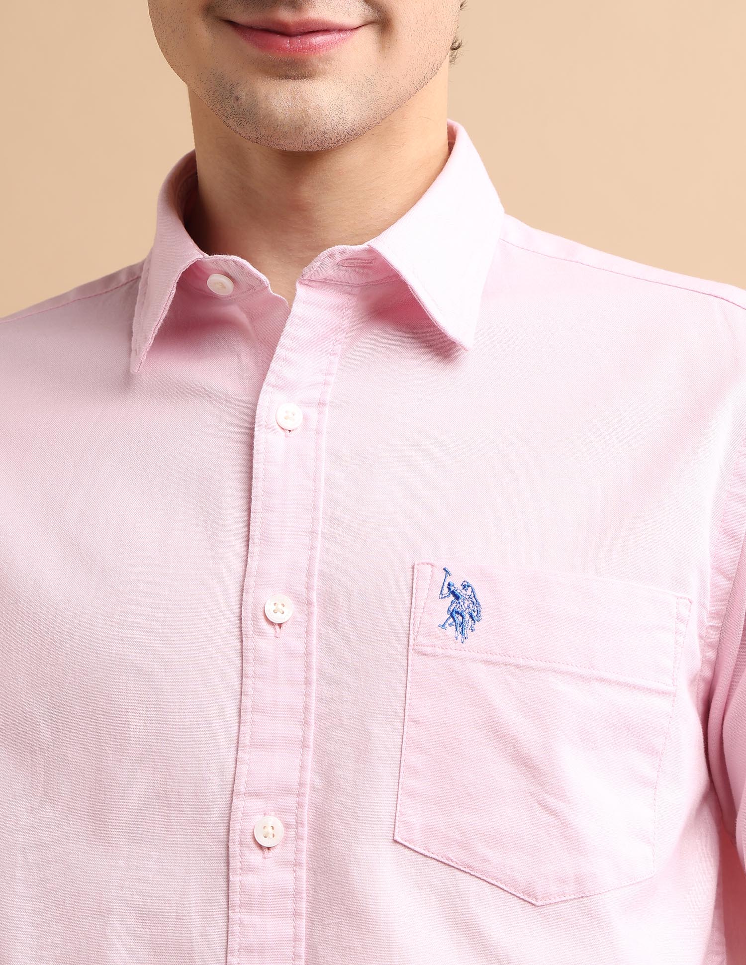 Soft Oxford Shirt Light Pink - U.S. POLO ASSN. | Large