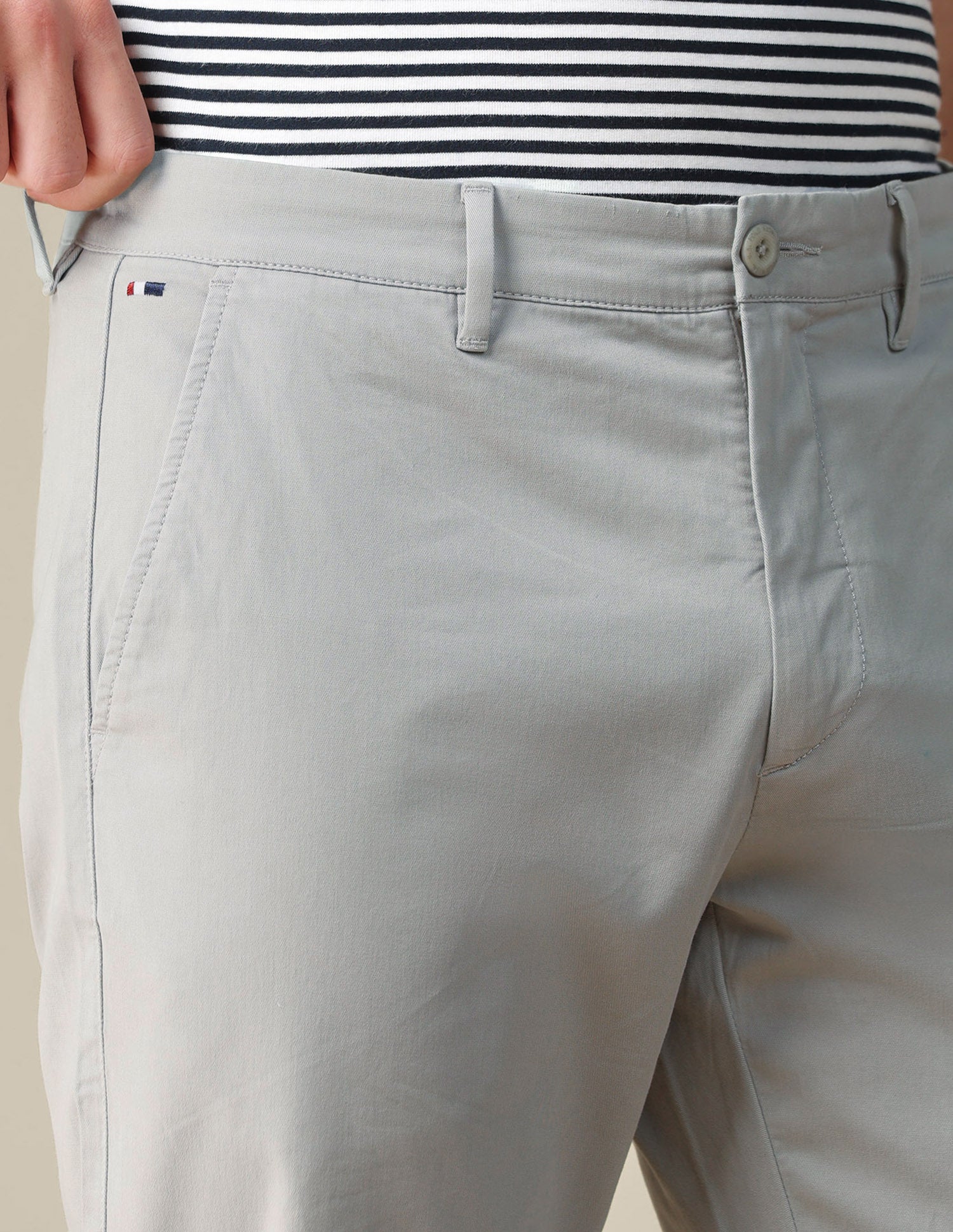 Riley straight fit Twill Trousers Light Grey - U.S. Polo Assn. India | Large