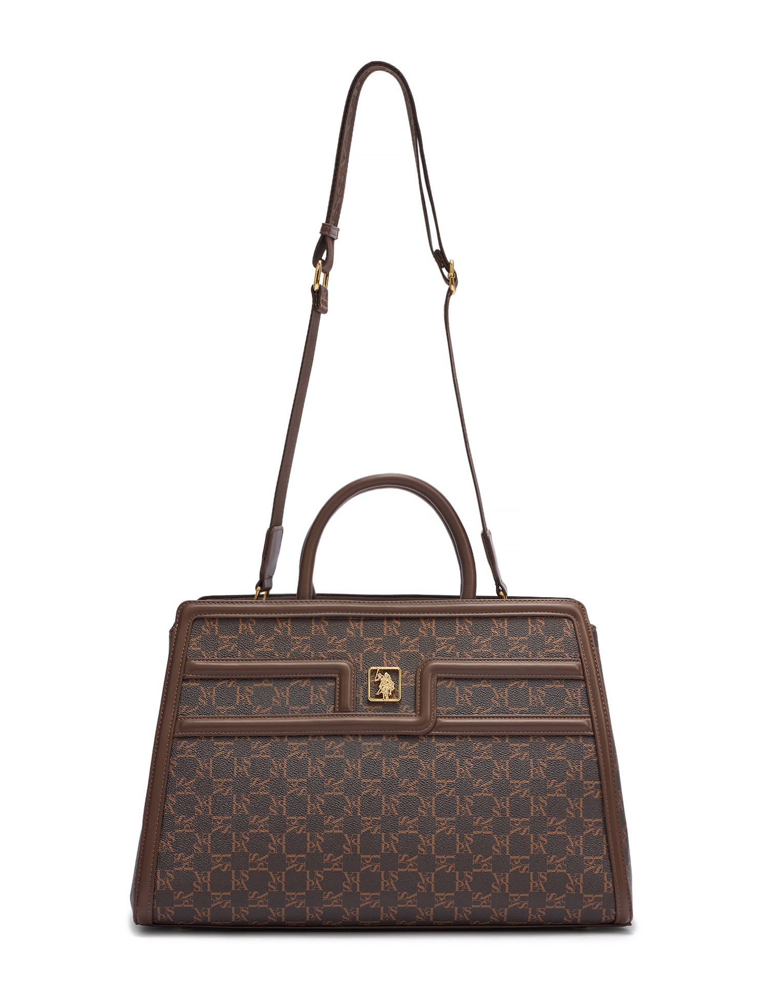 Carla Brand Printed Satchel Bag Dark Brown - U.S. Polo Assn. India | Large