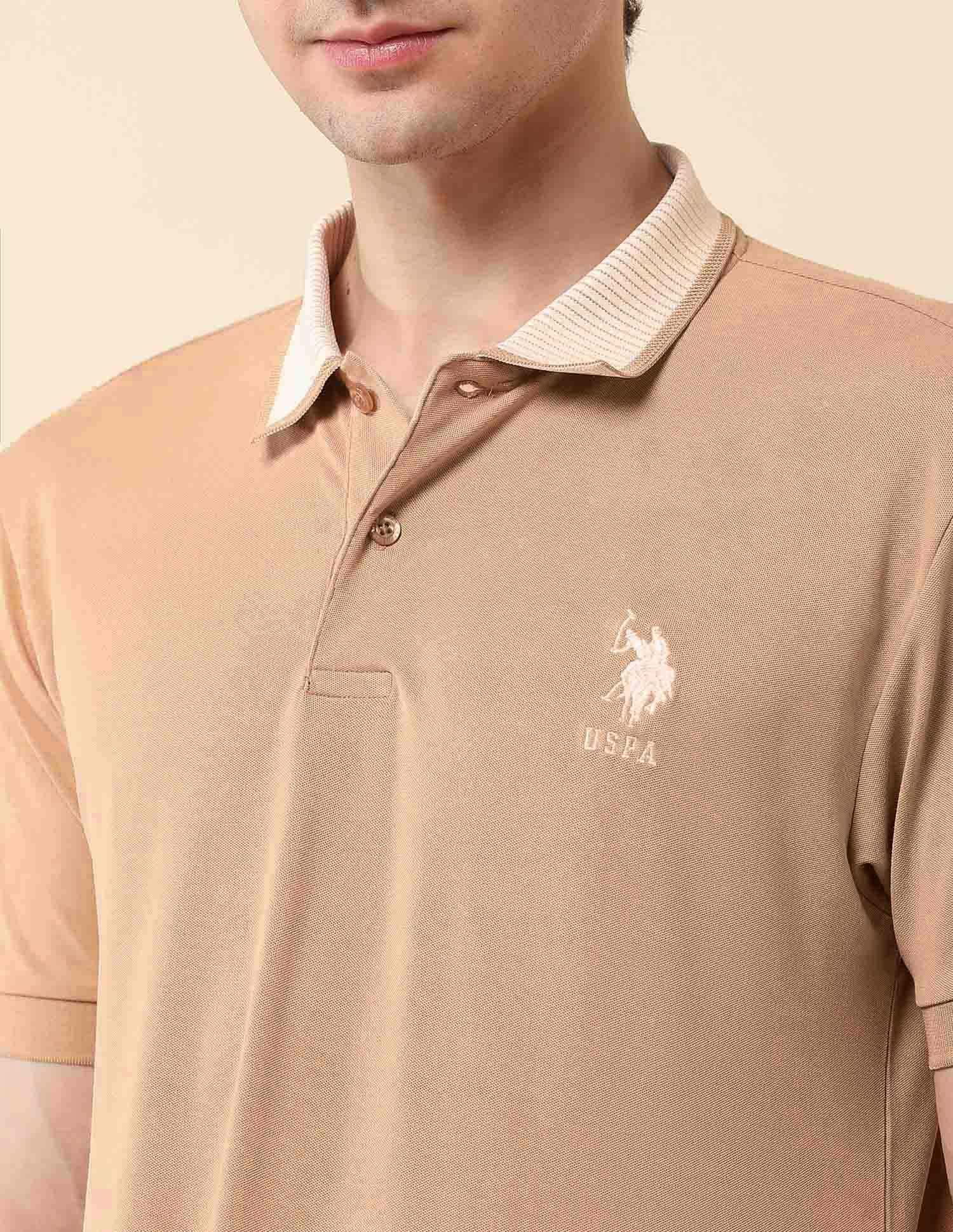 Slim Fit Classic Polo Shirt Light Brown - U.S. Polo Assn. India | Large