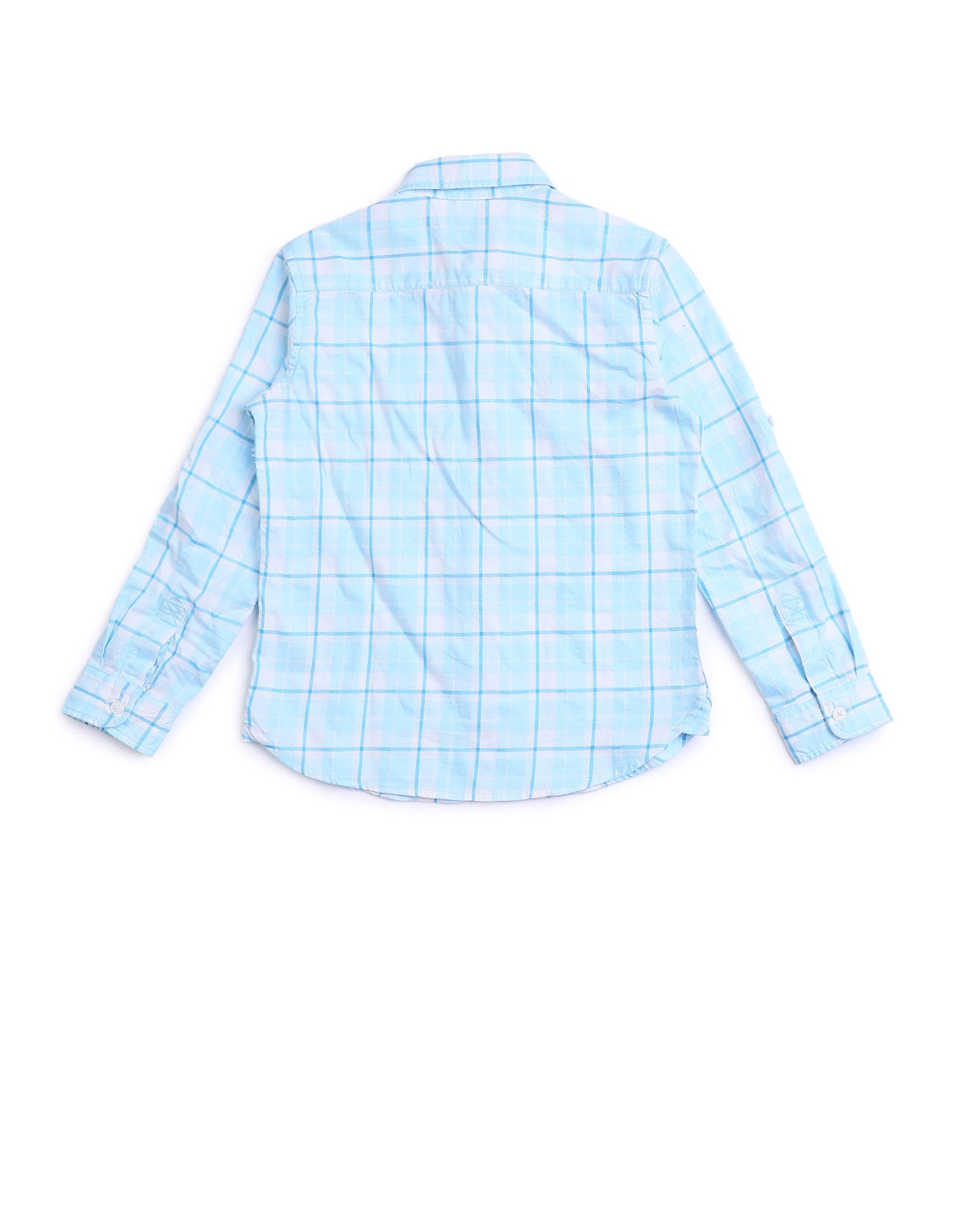 Boys Tartan Checked Regular Fit Shirt Blue - U.S. POLO ASSN. | Large