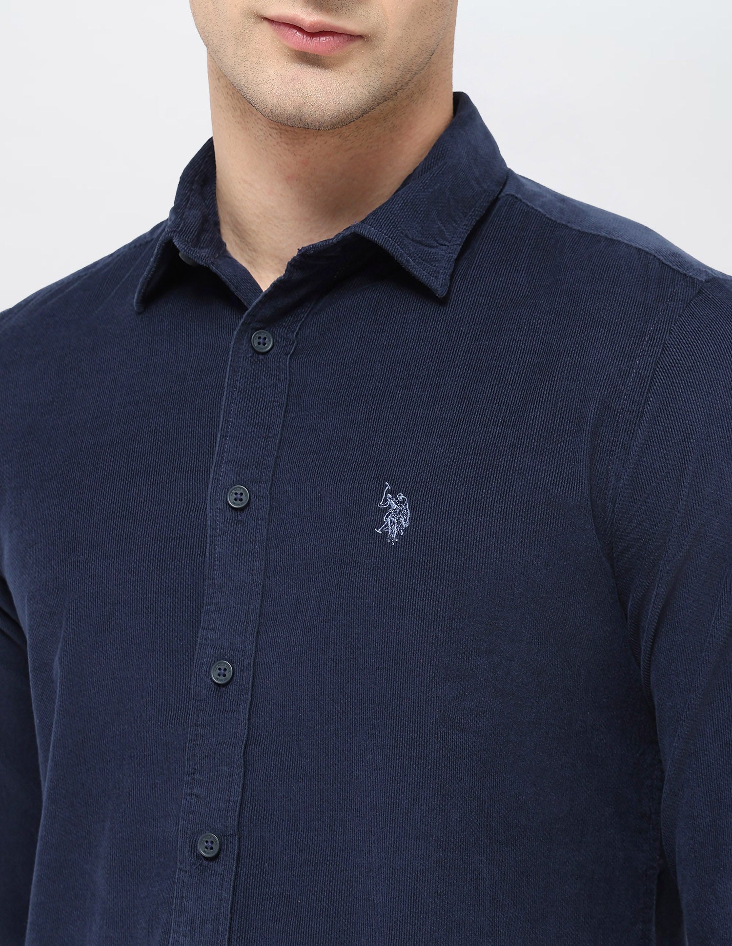 Corduroy Regular Fit Shirt Navy - U.S. POLO ASSN. | Large