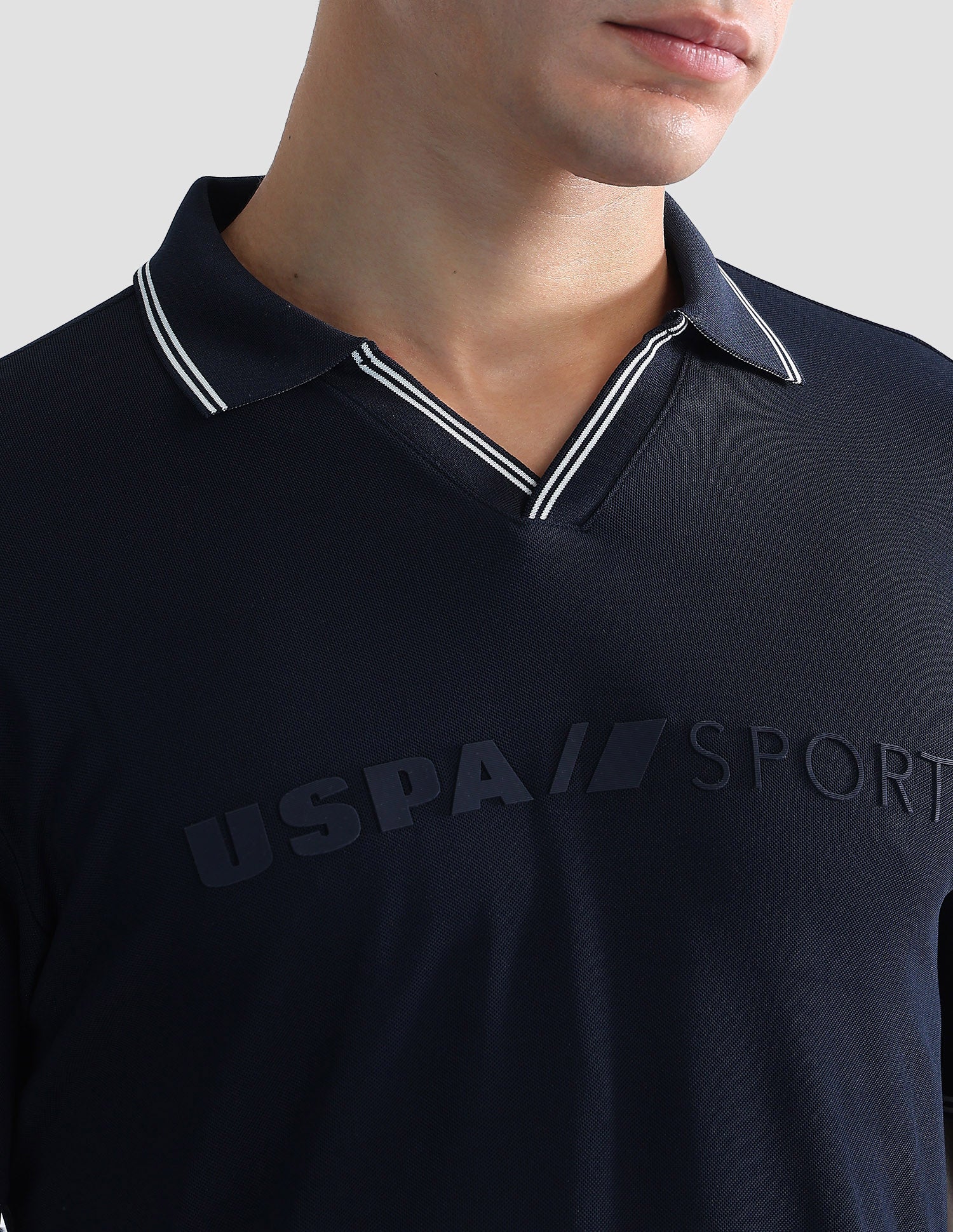 Brand Embossed Regular Fit Active Polo Shirt Navy - U.S. POLO ASSN. | Large