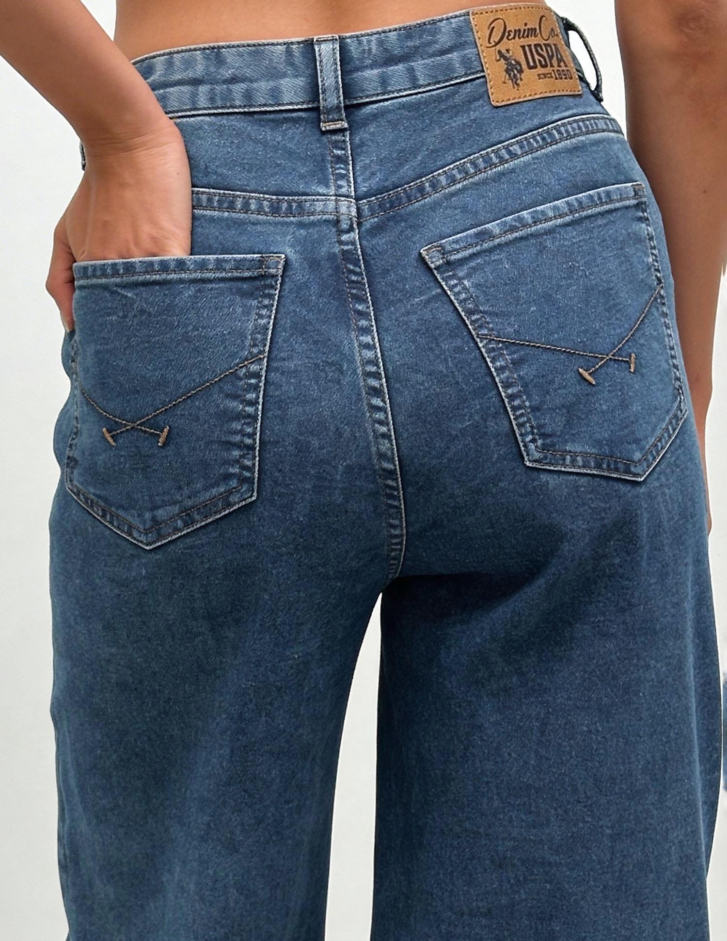 High Rise Baggy Fit Jeans Blue - U.S. Polo Assn. India | Large
