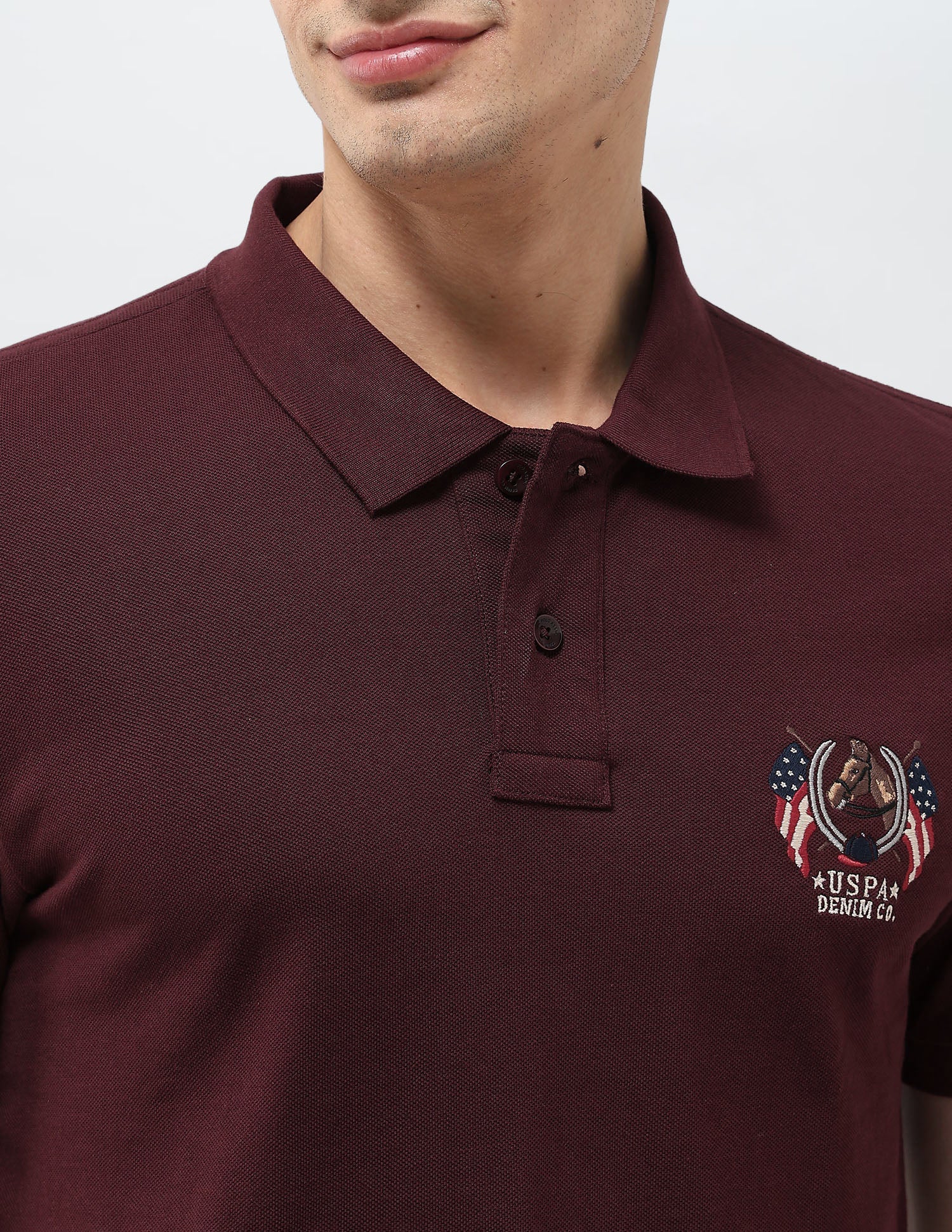 Solid Muscle Fit Polo Shirt Wine - U.S. POLO ASSN. | Large