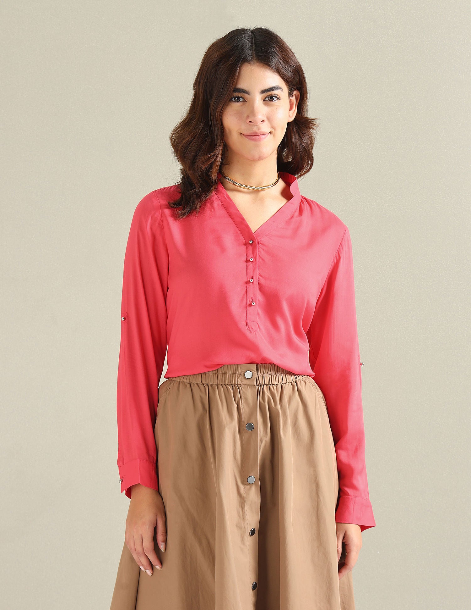 Notch Neck Solid Top Red - U.S. Polo Assn. India | Large