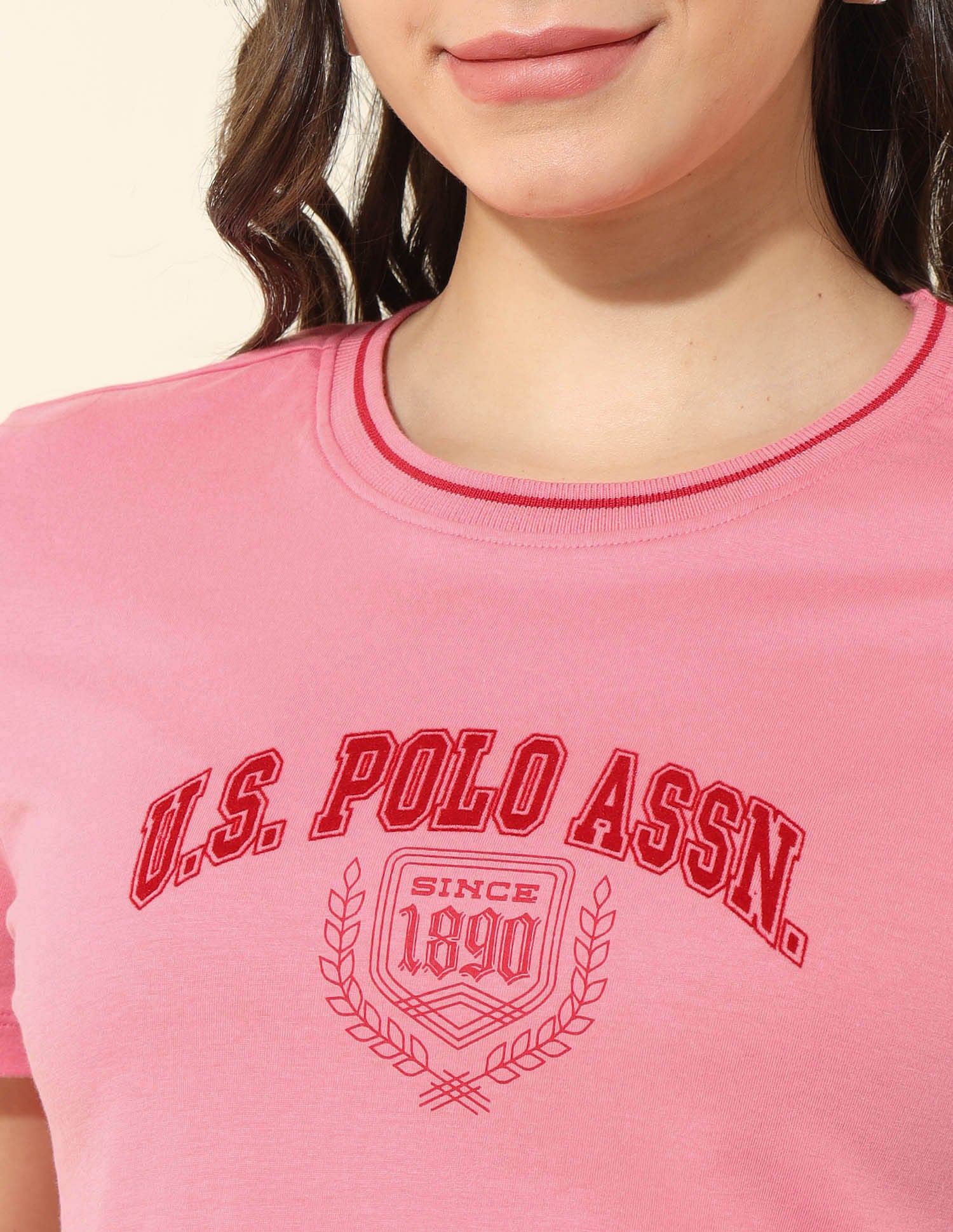 Regular Fit Brand Printed T-Shirt Pink - U.S. POLO ASSN. | Large