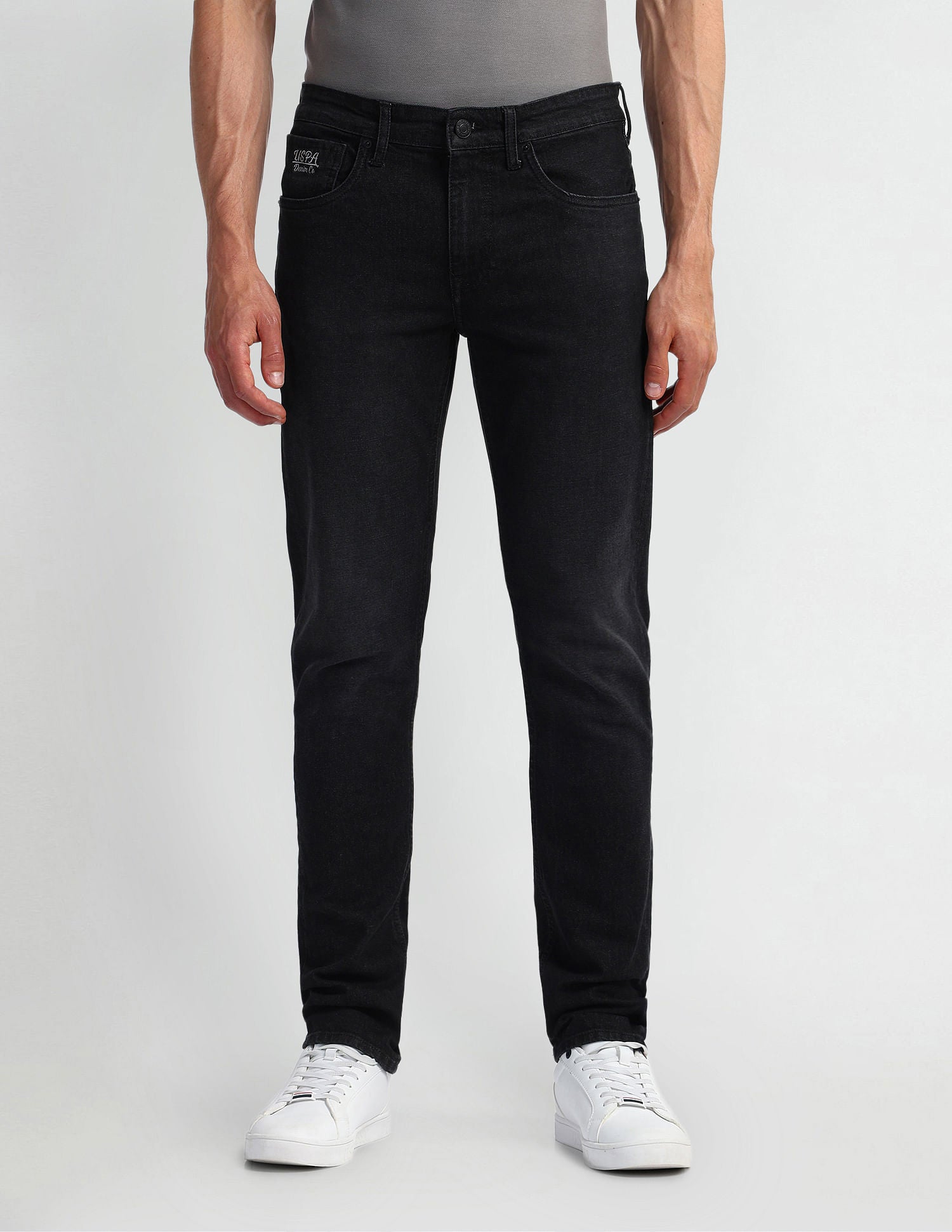 Regallo Skinny Fit Black Jeans Black - U.S. Polo Assn. India | Large