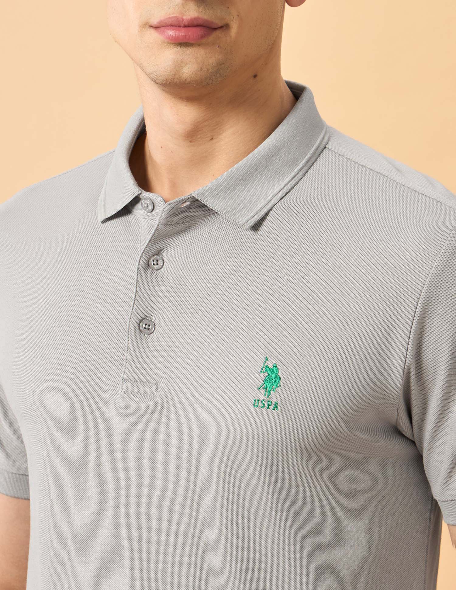 Pacho X Solid Polo Shirt Light Grey - U.S. POLO ASSN. | Large