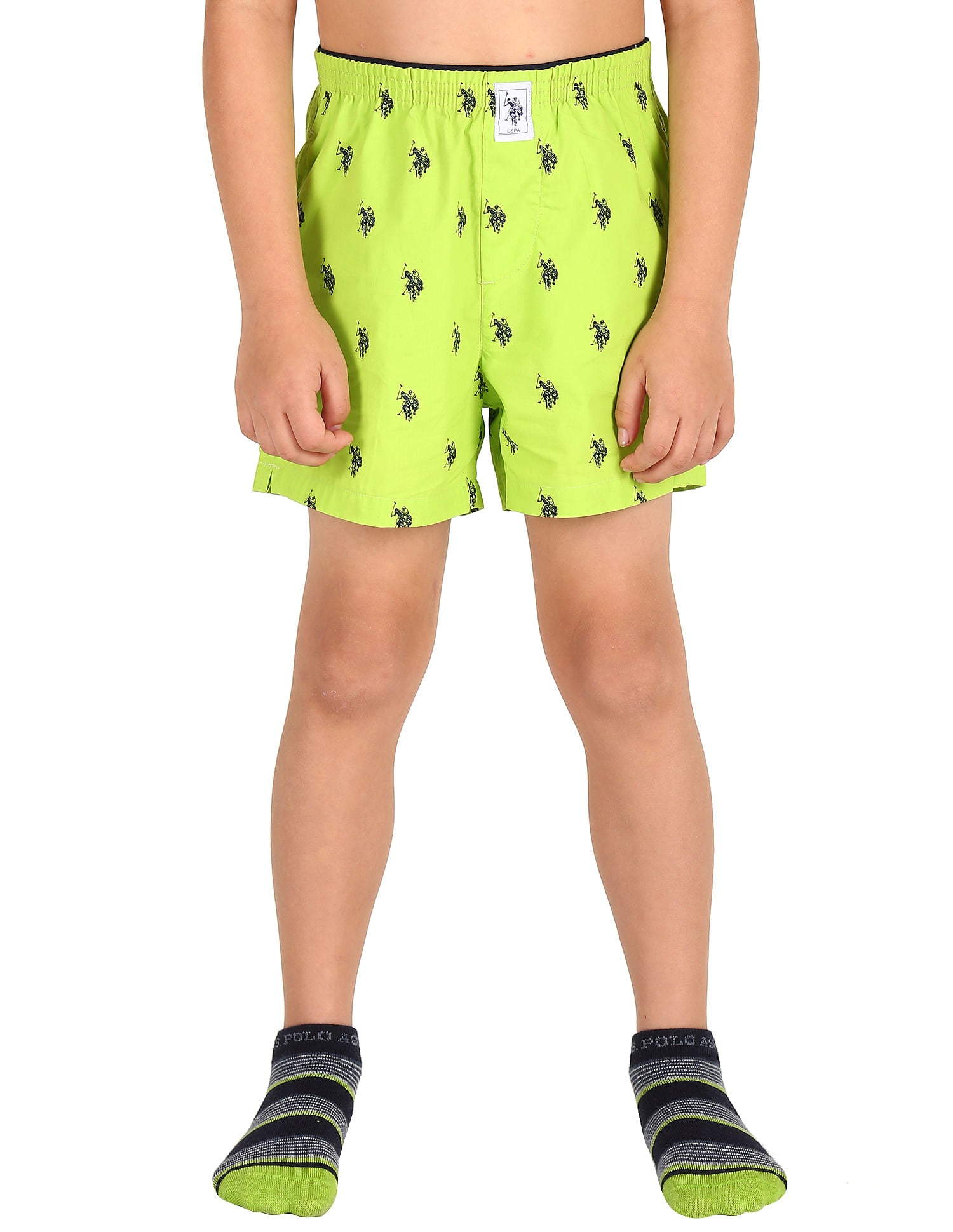 Pure Cotton Printed IKXA Boxers - Pack Of 1 Lime Green - U.S. POLO ASSN. | Large