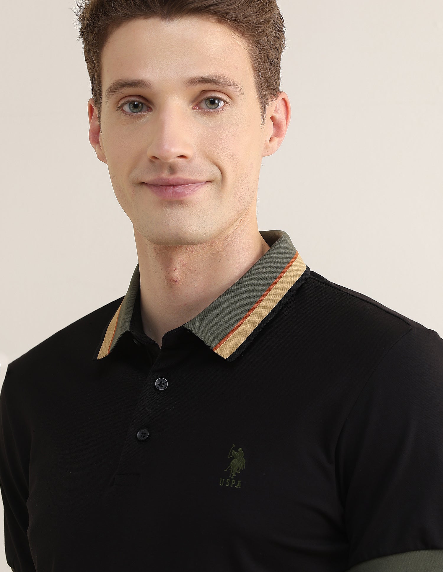 Solid Slim Fit Polo Shirt Black - U.S. Polo Assn. India | Large