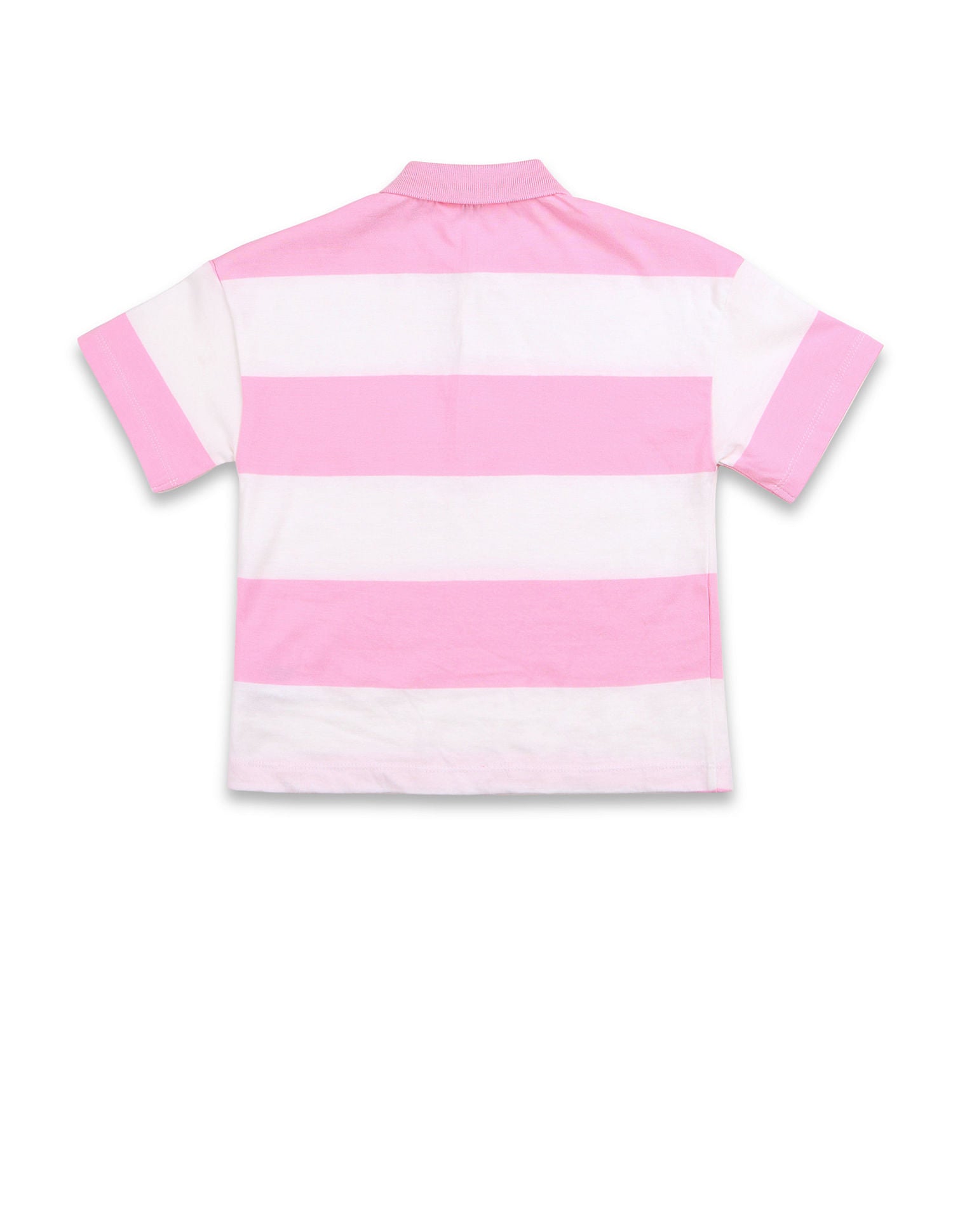 Girls Horizontal Striped Polo Shirt Light Pink - U.S. POLO ASSN. | Large