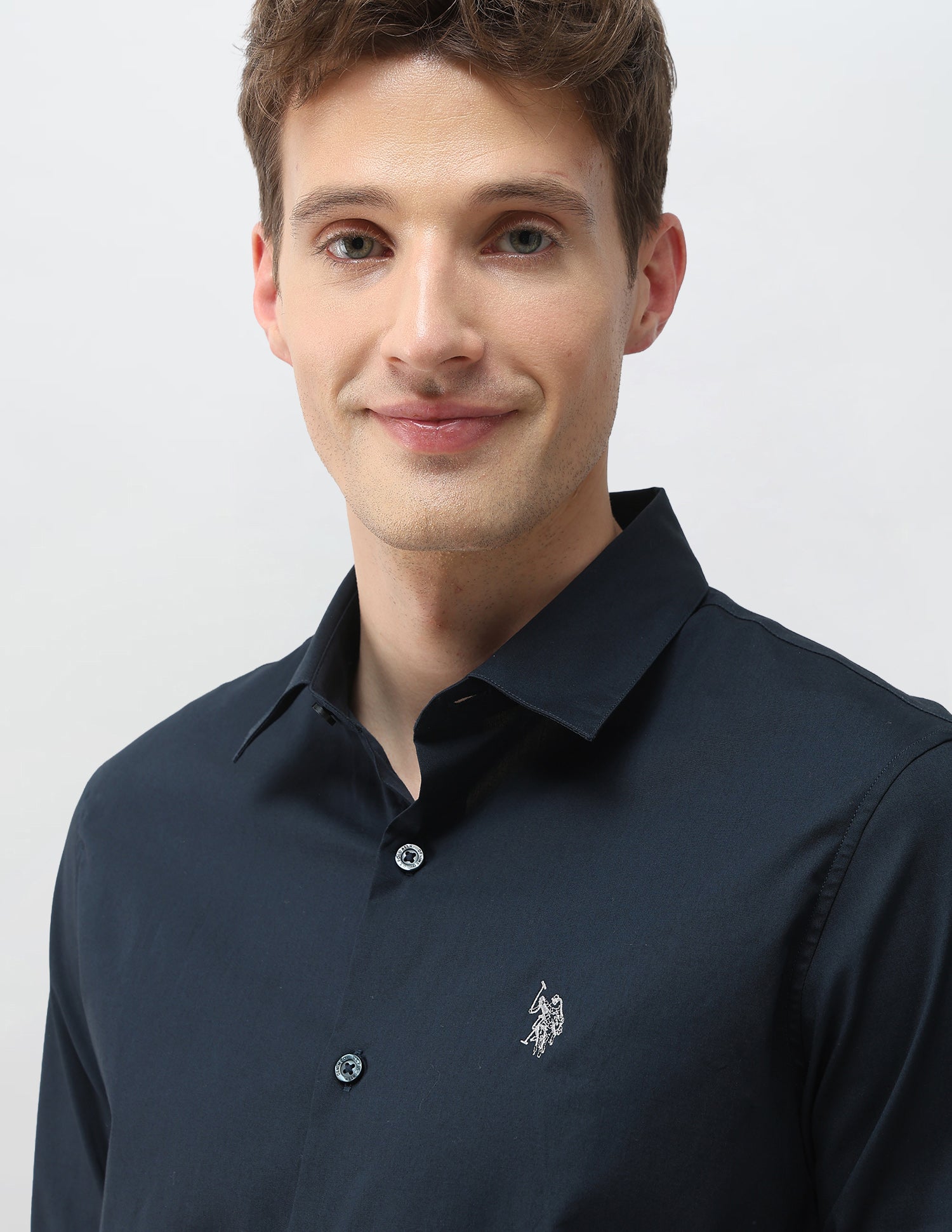 Solid Poplin Shirt Navy - U.S. Polo Assn. India | Large