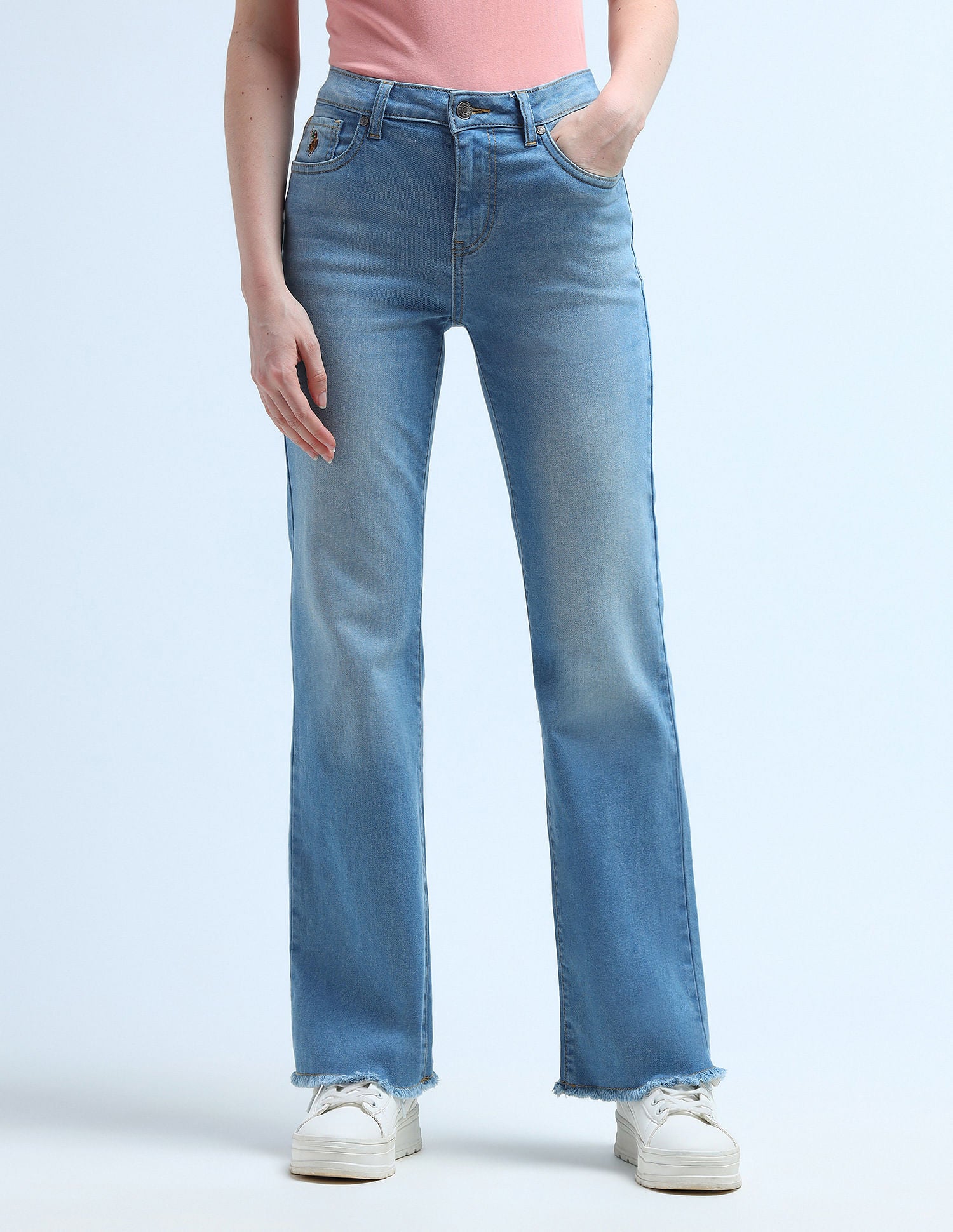 High Rise Boot Cut Jeans Blue - U.S. POLO ASSN. | Large