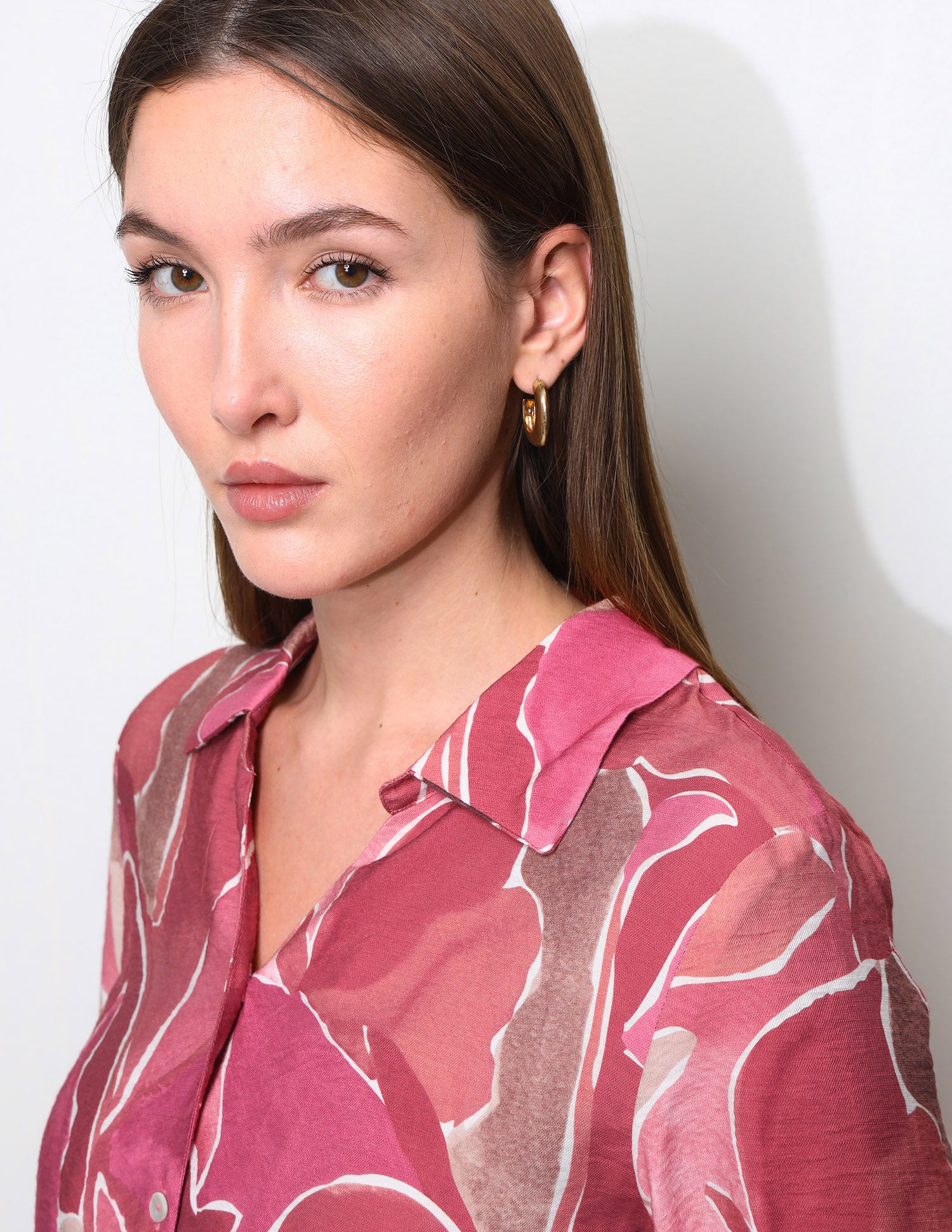 Abstract Printed V-Neck Collar Shirt Maroon - U.S. Polo Assn. India | Large