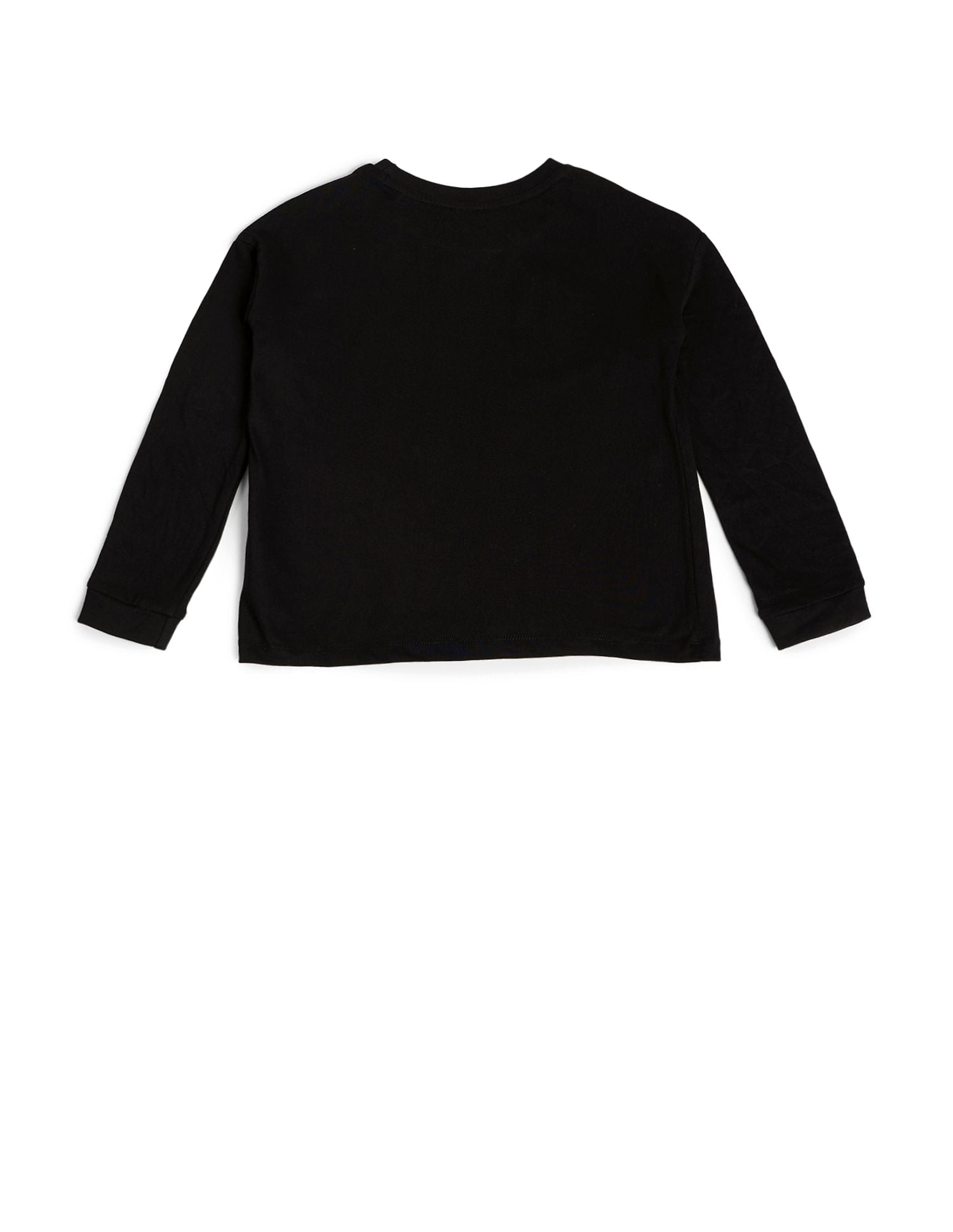 Girls Graphic Crew Neck T-Shirt Black - U.S. Polo Assn. India | Large