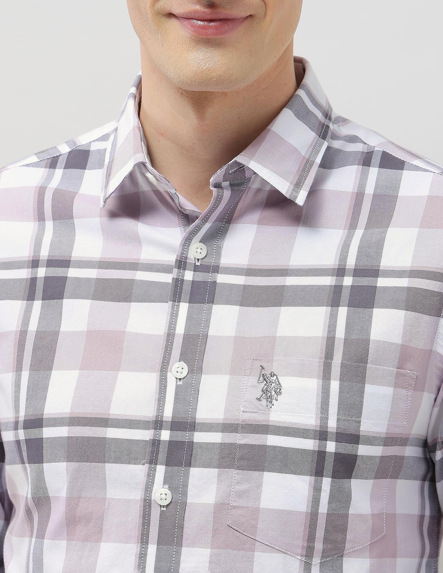 Casa De Campo Regular Fit Shirt Pink - U.S. Polo Assn. India | Large