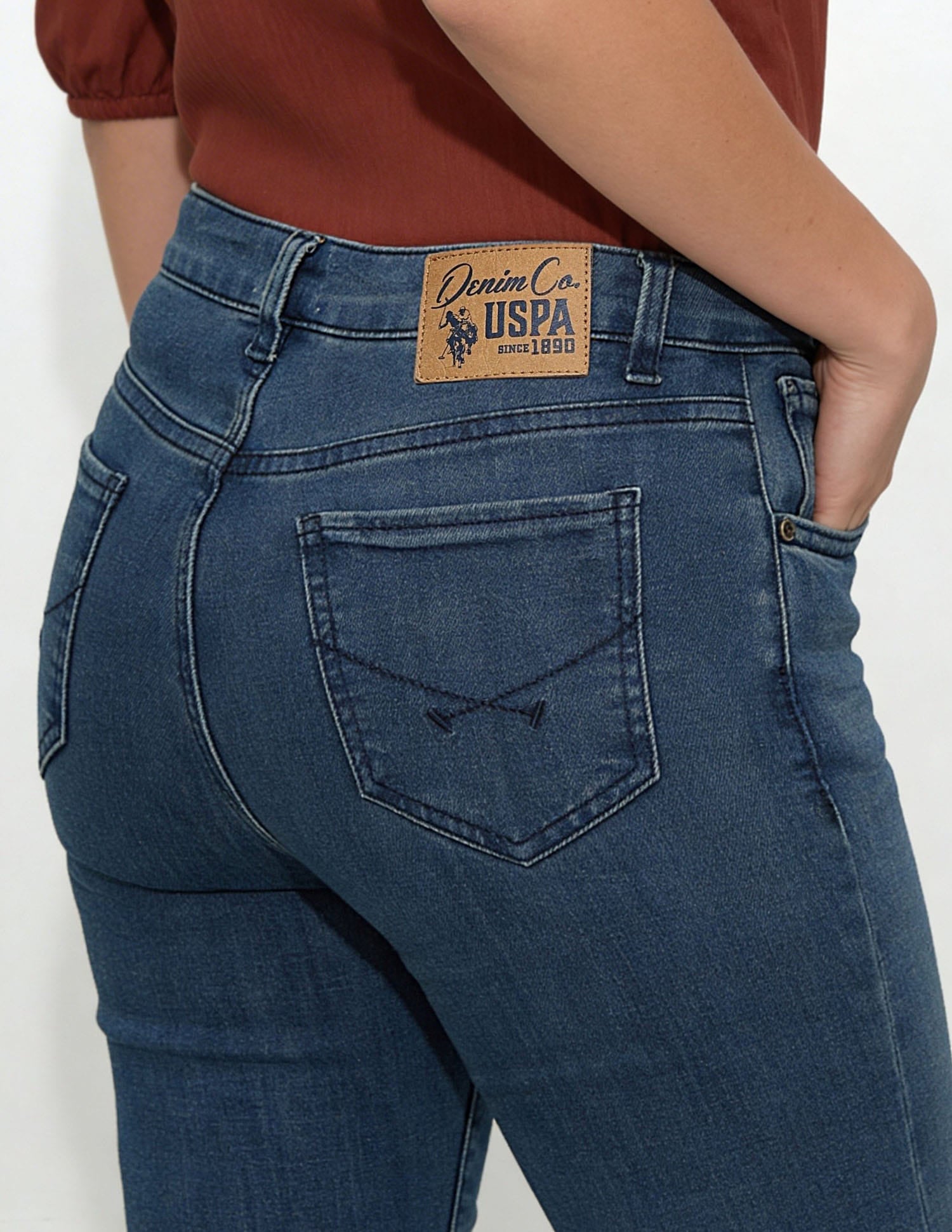 High Rise Flared Fit Jeans Blue - U.S. Polo Assn. India | Large