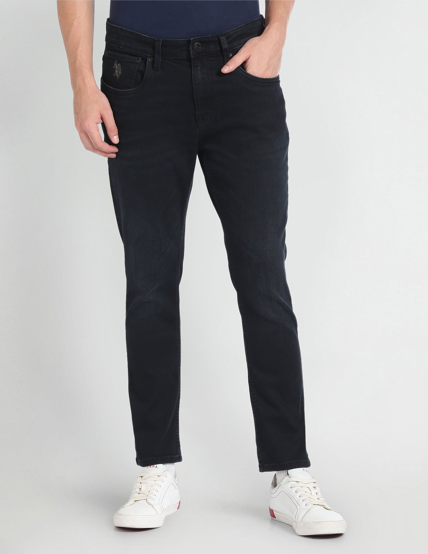 Henry Cropped Tapered Fit Blue Jeans Black - U.S. POLO ASSN. | Large